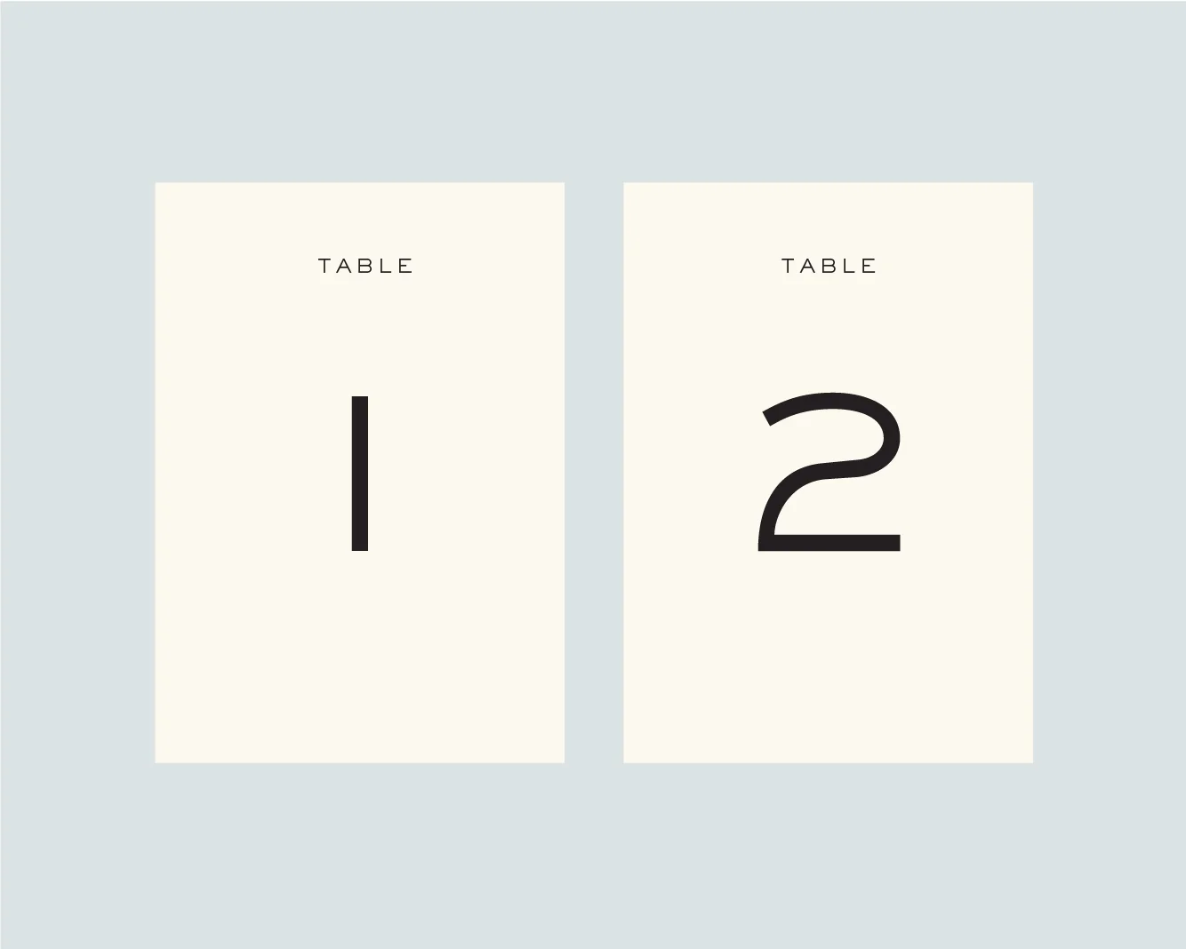 Table numbers - option 1