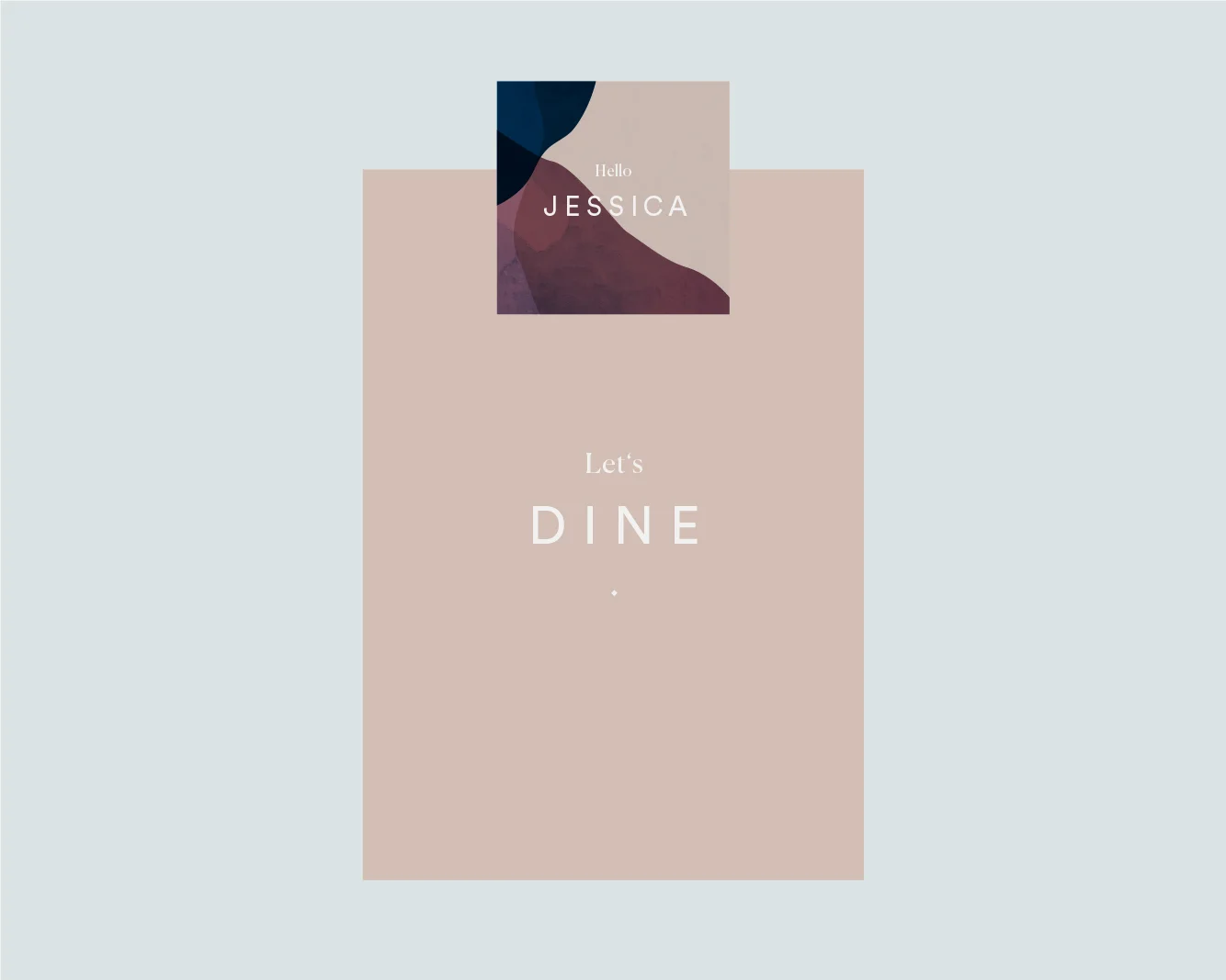 Menu front with square place card