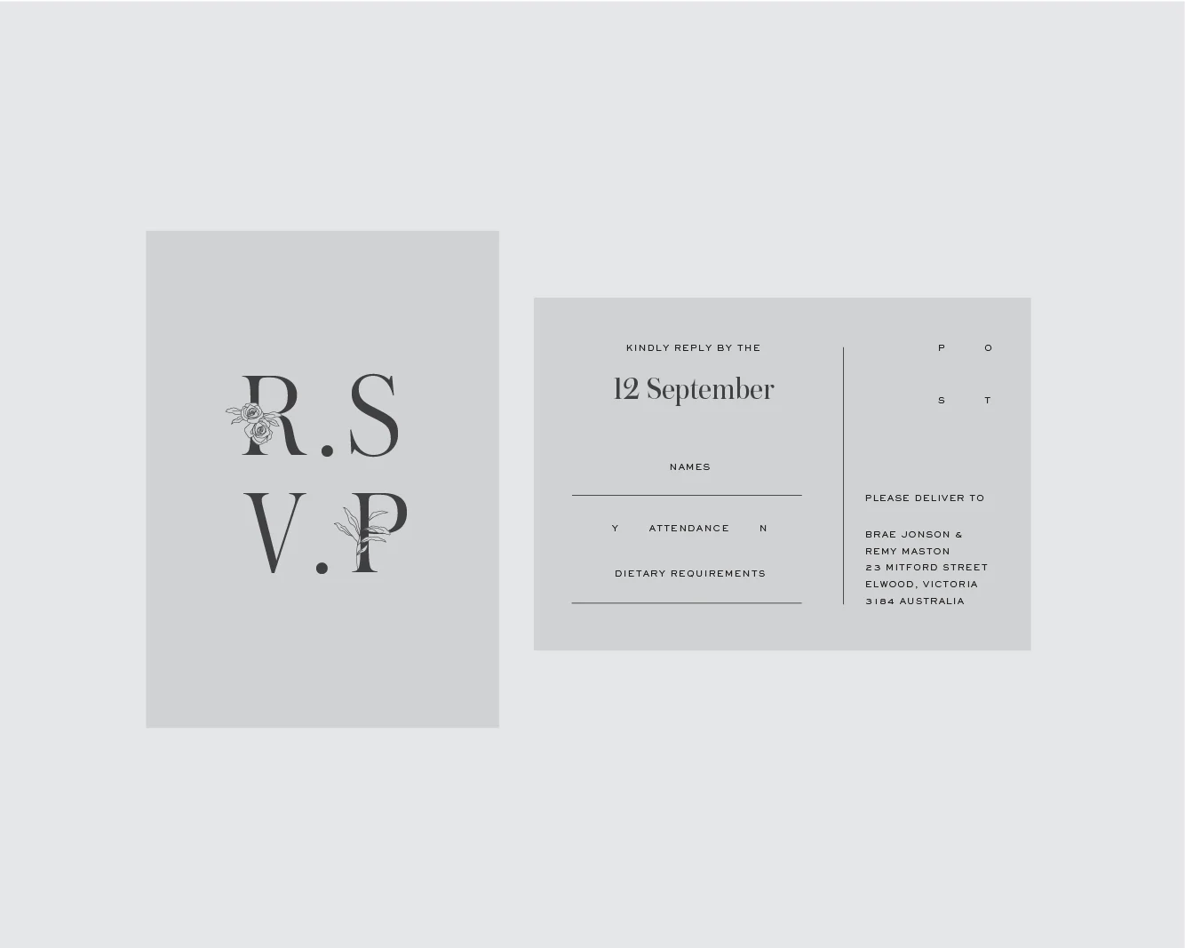 RSVP support postcard