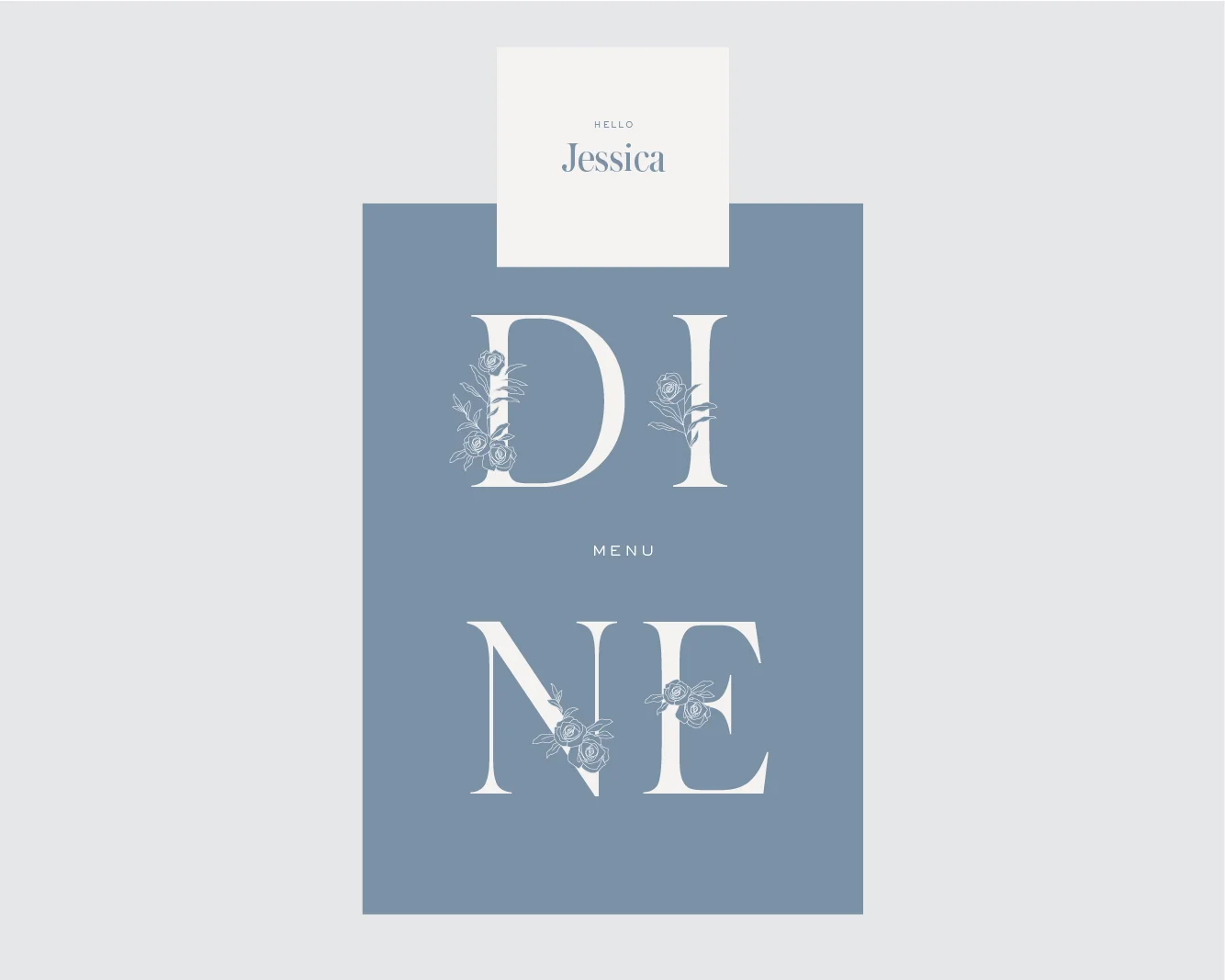 Menu + square place card