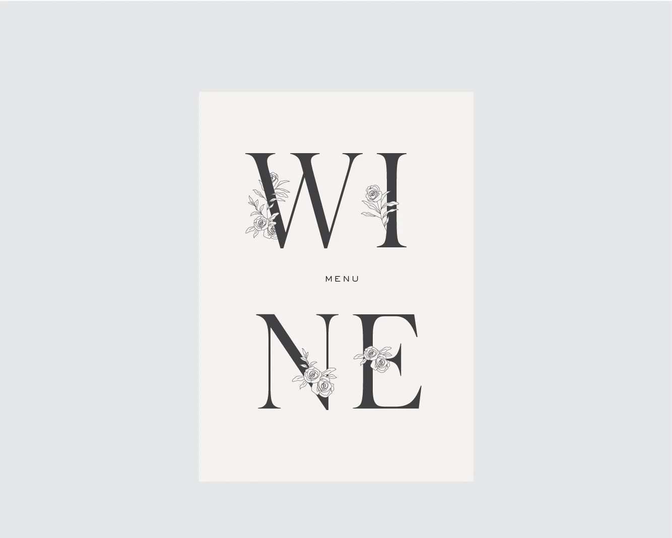 Drinks menu - front