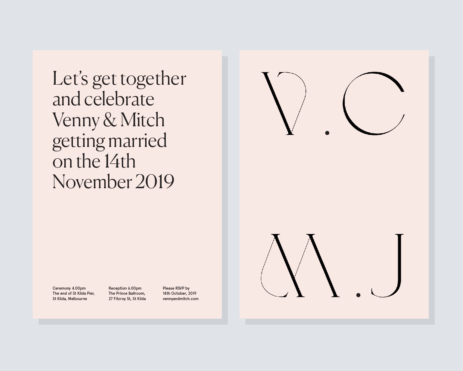 Main invitation 1 - initials