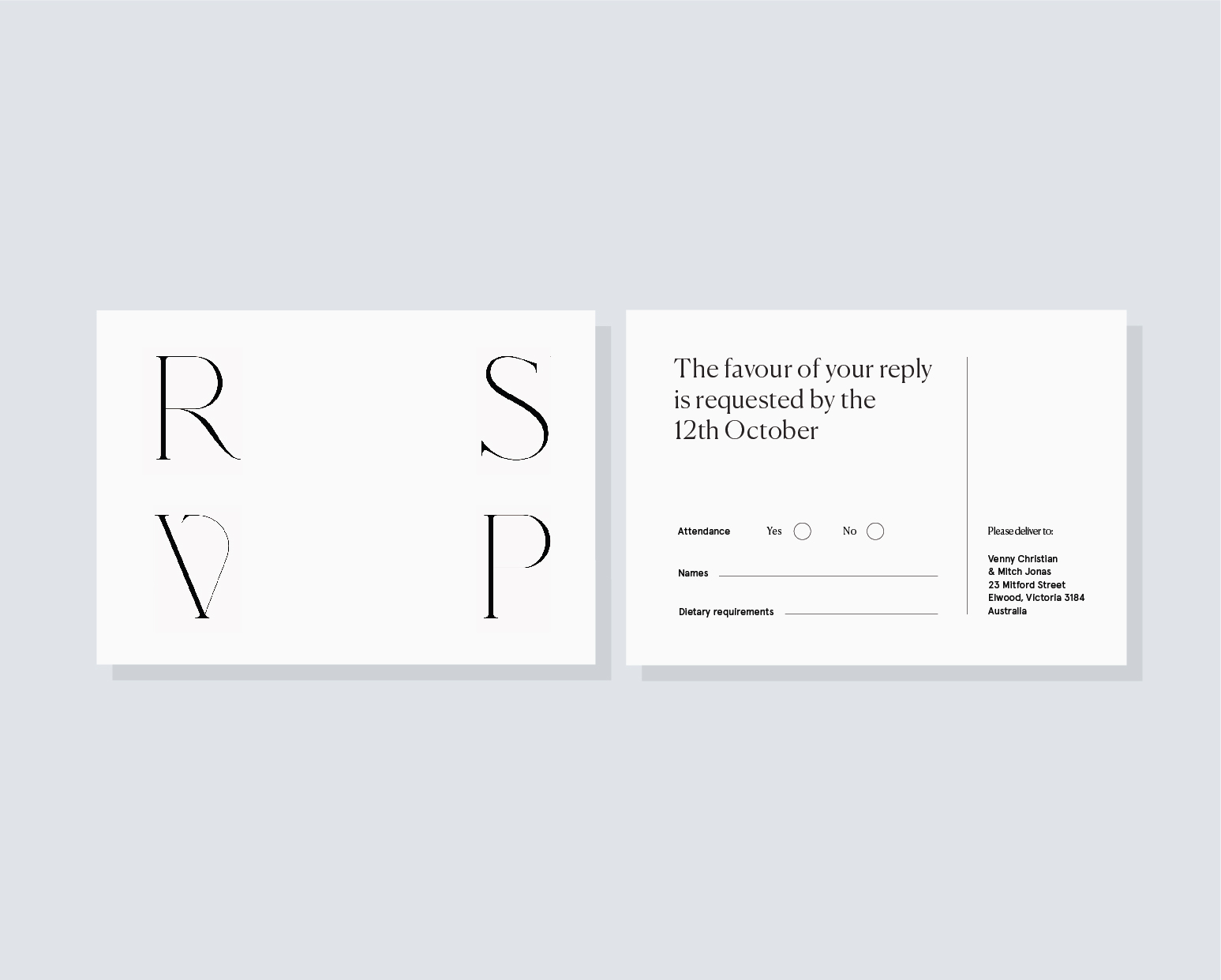 RSVP return postcard - A6