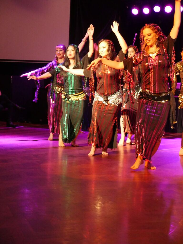 Intermediate bellydance students performing at Bellydance Bohemia's End of Year Showcase 2015