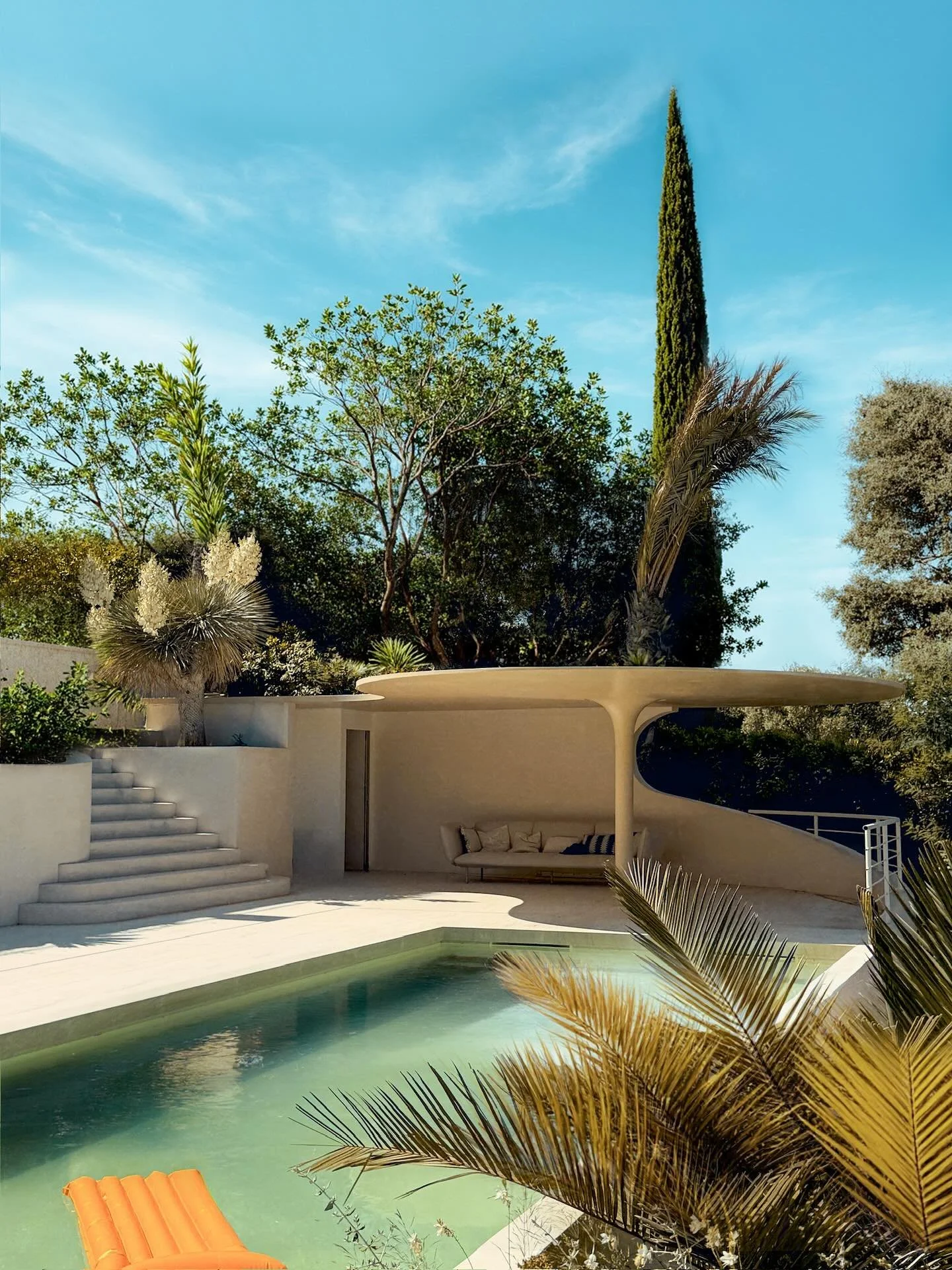 Nous avions le souhait d'offrir &agrave; cette r&eacute;novation de maison des ann&eacute;es 60 un objet architectural identifiable et a&eacute;rien. Une structure minimale en b&eacute;ton haute performance pour un ombrage moderniste.
@lamoureuxricci