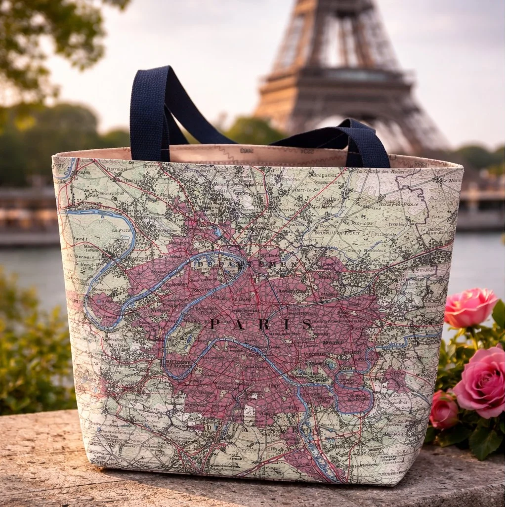 Paris, France Map Tote -  A touch of Paris. Wherever you go
