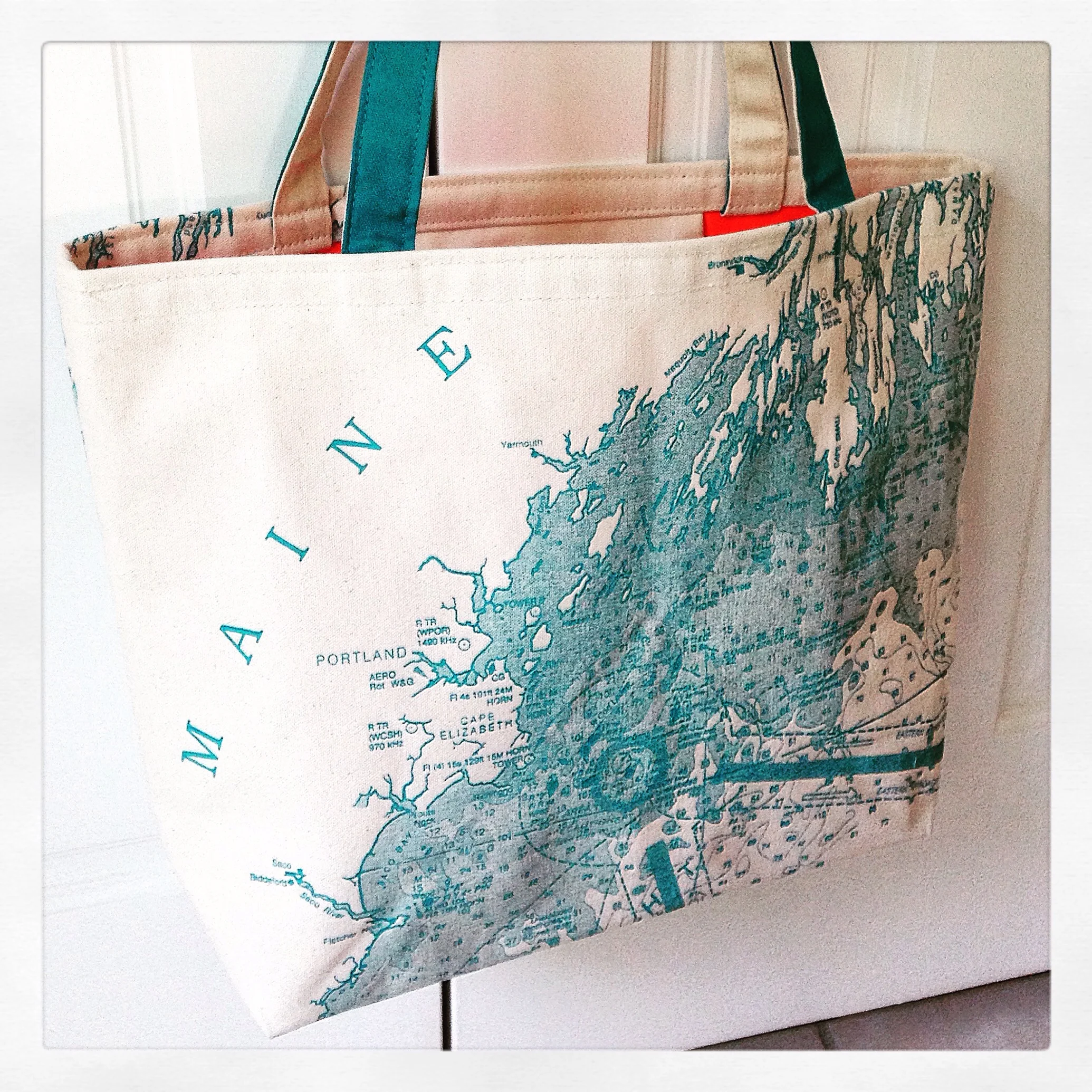Turquoise Maine tote