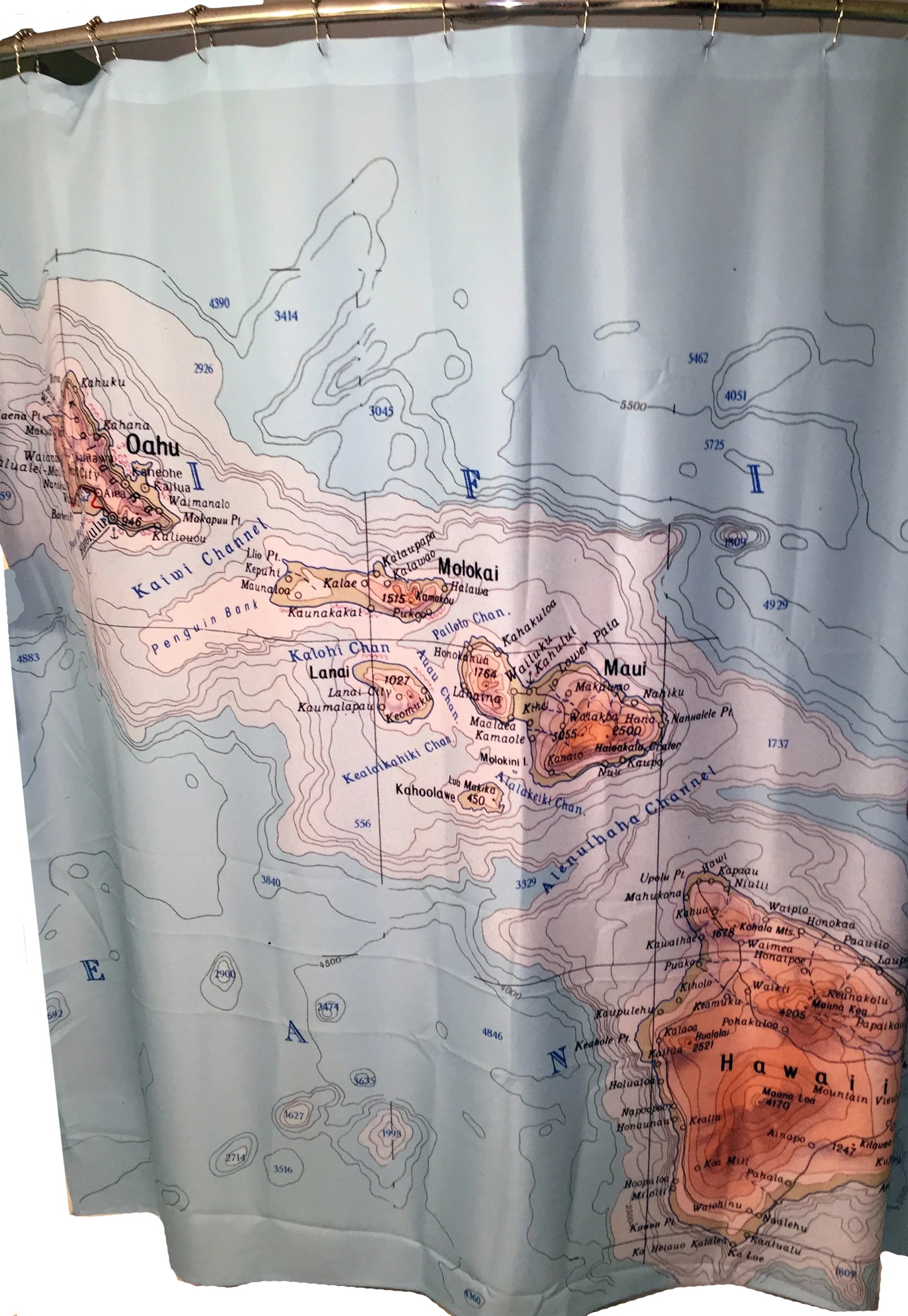 custom map & nautical chart shower curtain