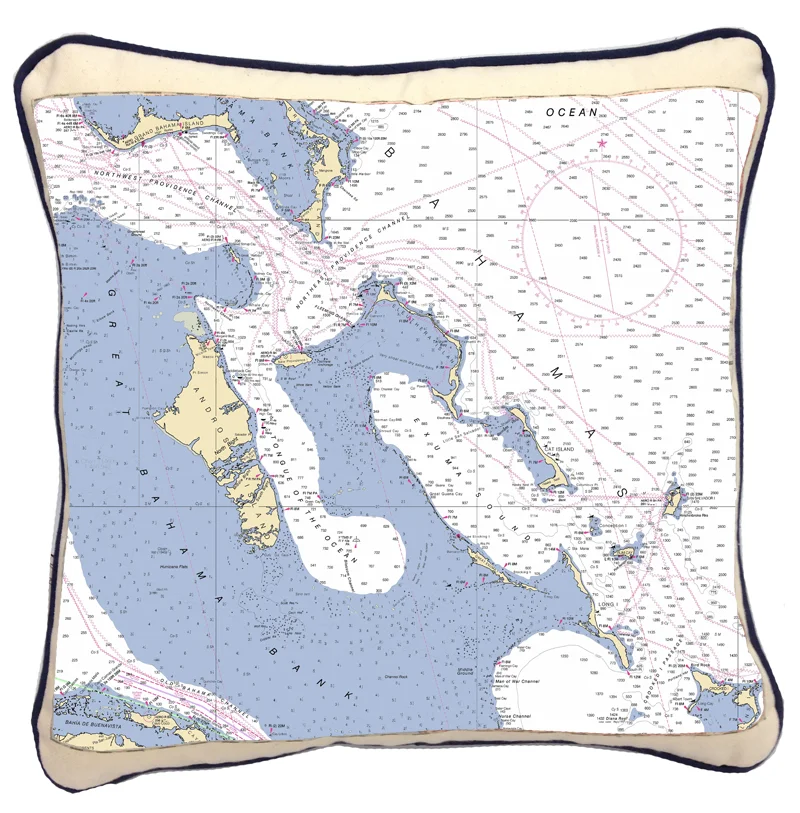 bahamas 18" chart pillow