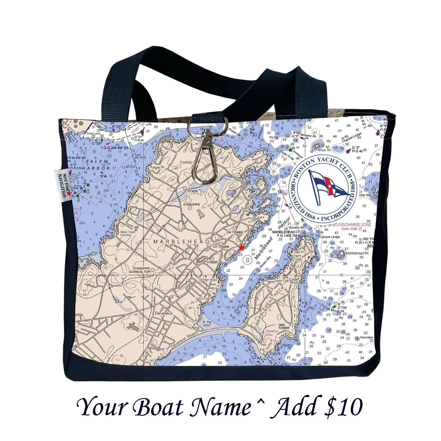 boston yacht club - nautical clip tote