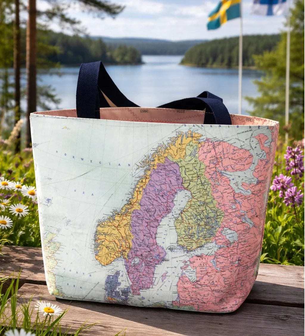 Norway, Finland & Sweden Map Tote - Pure Nordic spirit.