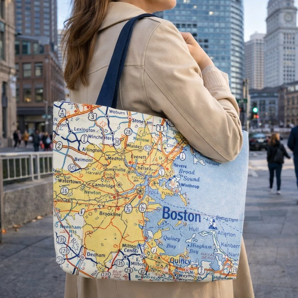 Boston MAP Tote – Boston City Map Bag