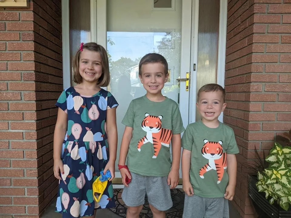 First day of school vs last.
Sibyl: 2nd grade
Dash: Kindergarten
Ansel: Pre-k