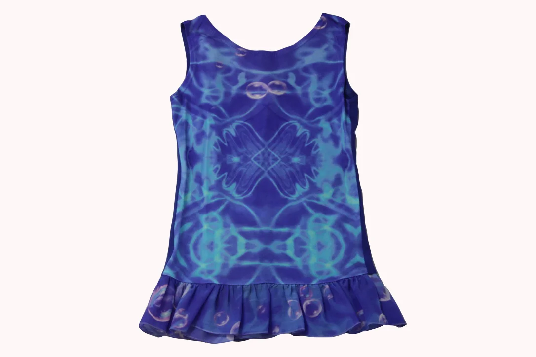 Blue light and bubbles dress