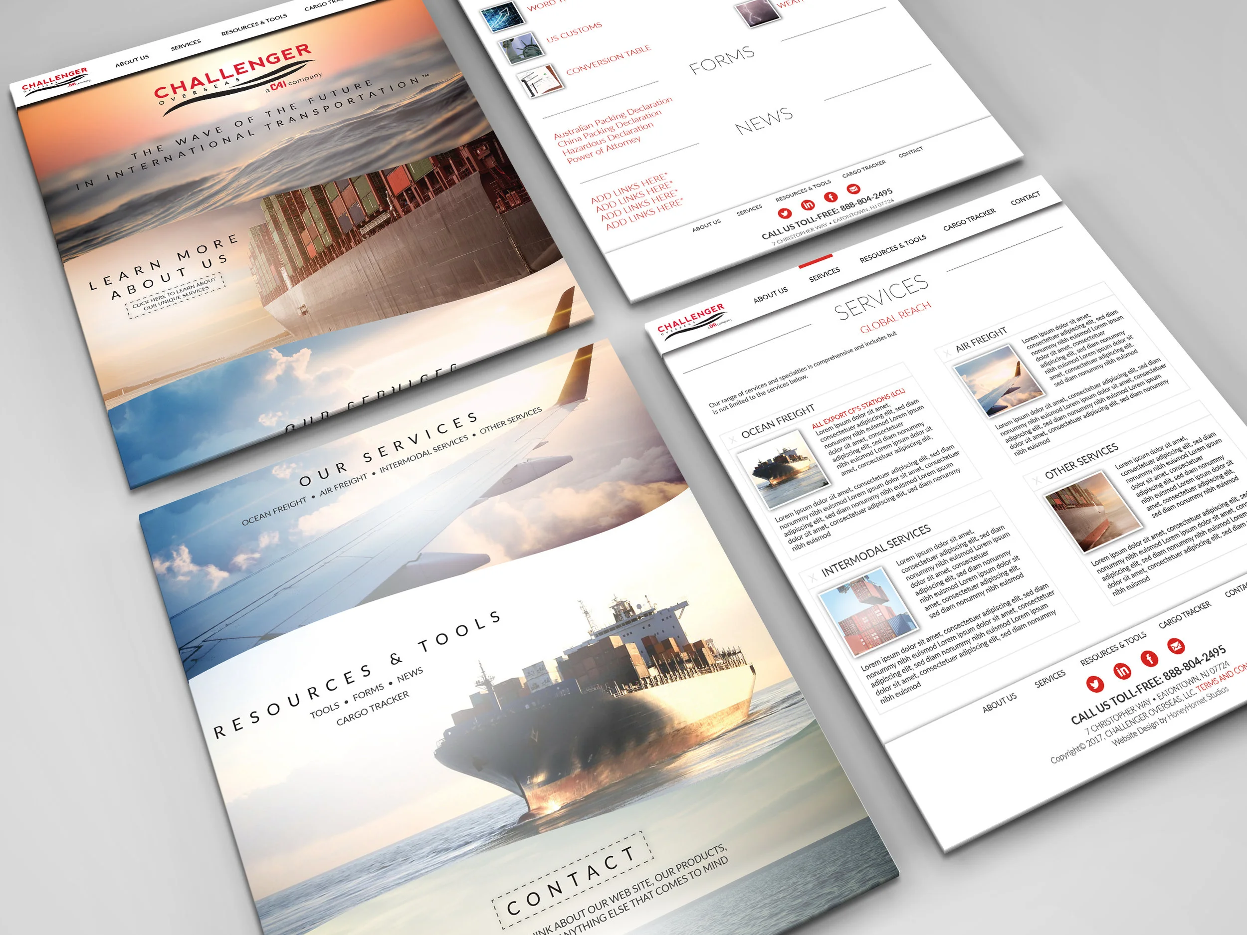Challenger Overseas website design.