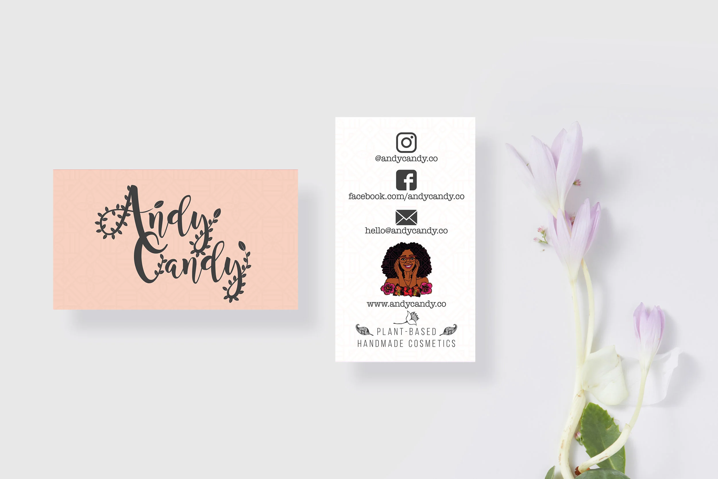 Andy Candy business card design.