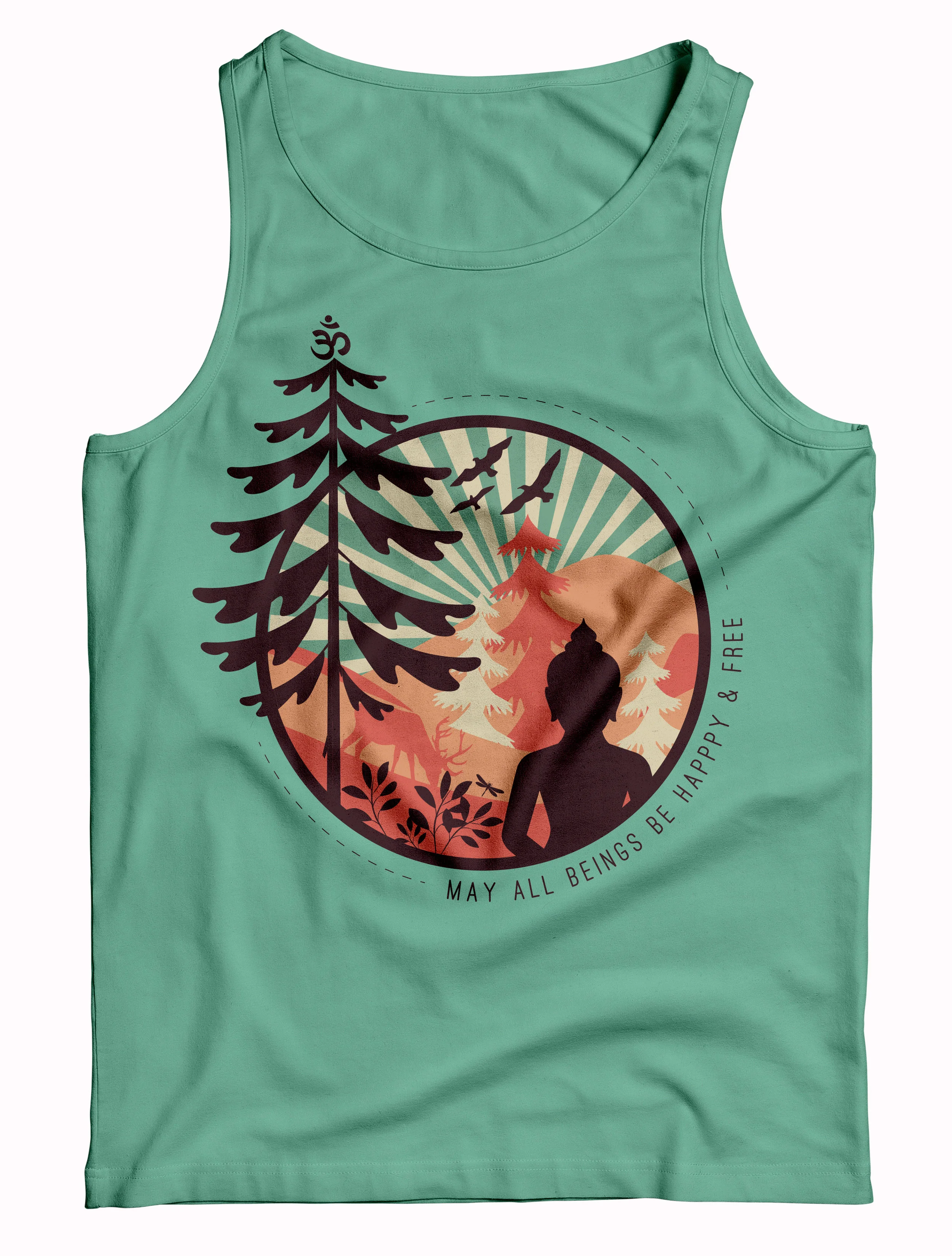 MAY ALL BEINGS BE HAPPY & FREE TANK DESIGN