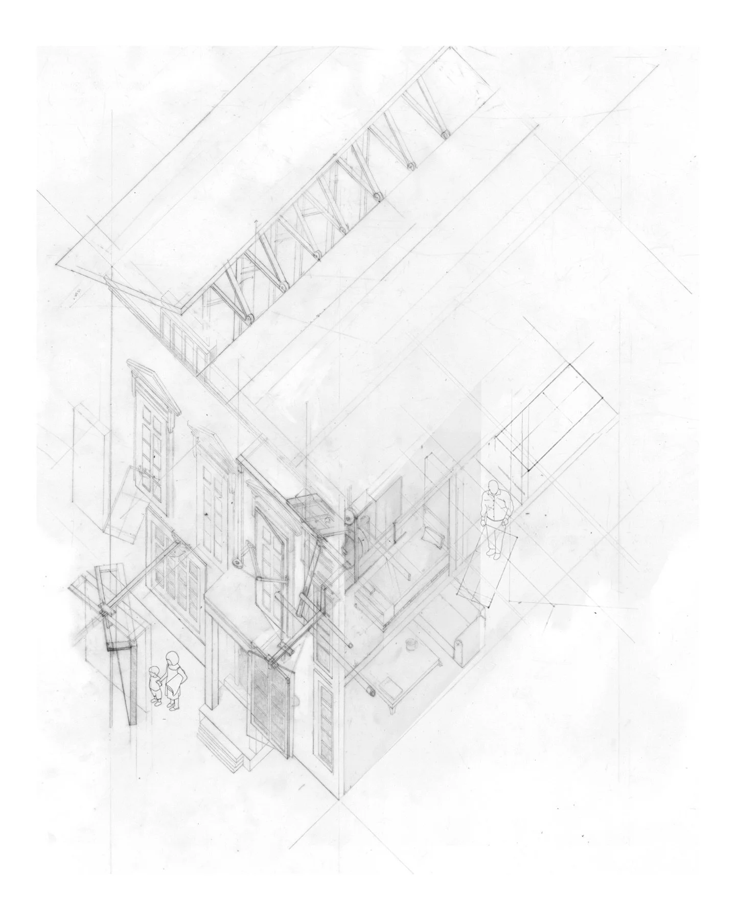 Intervals 
by &Ccedil;ınar Ulgar @cinar_ulger 
2025/26 Y2

Situated Fragments Project 1

Intervals examines the spatial relationship between Jim Henson&rsquo;s home at 50 Downshire Hill and his Creature Shop located directly across the street in a fo