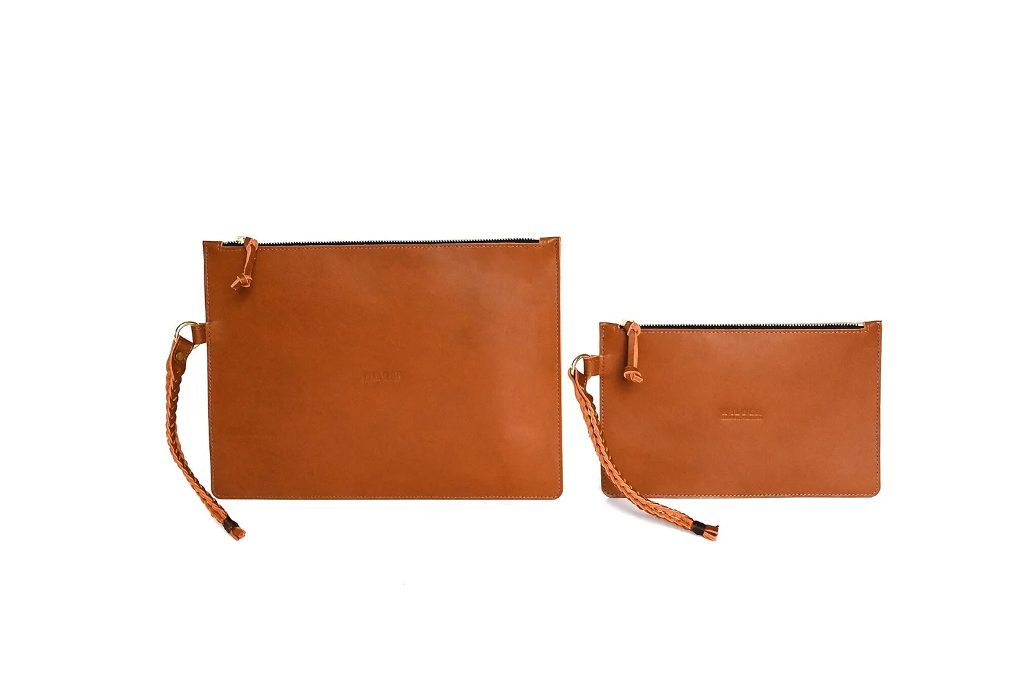 Essex Leather Clutch (Cognac) — Wilder Goods Handmade in Winnipeg