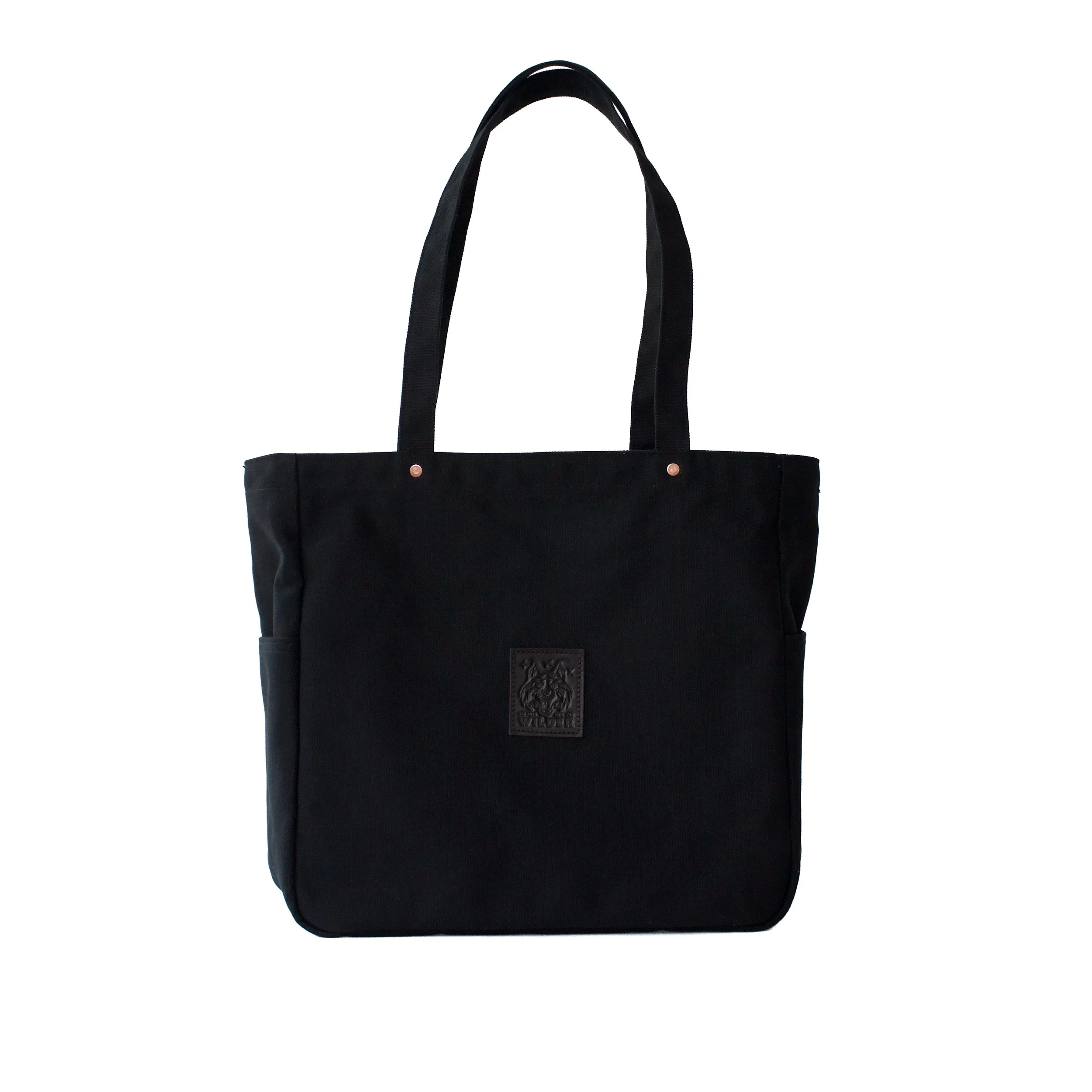 black_five_pocket_tote_canvas_handmade_front.jpg