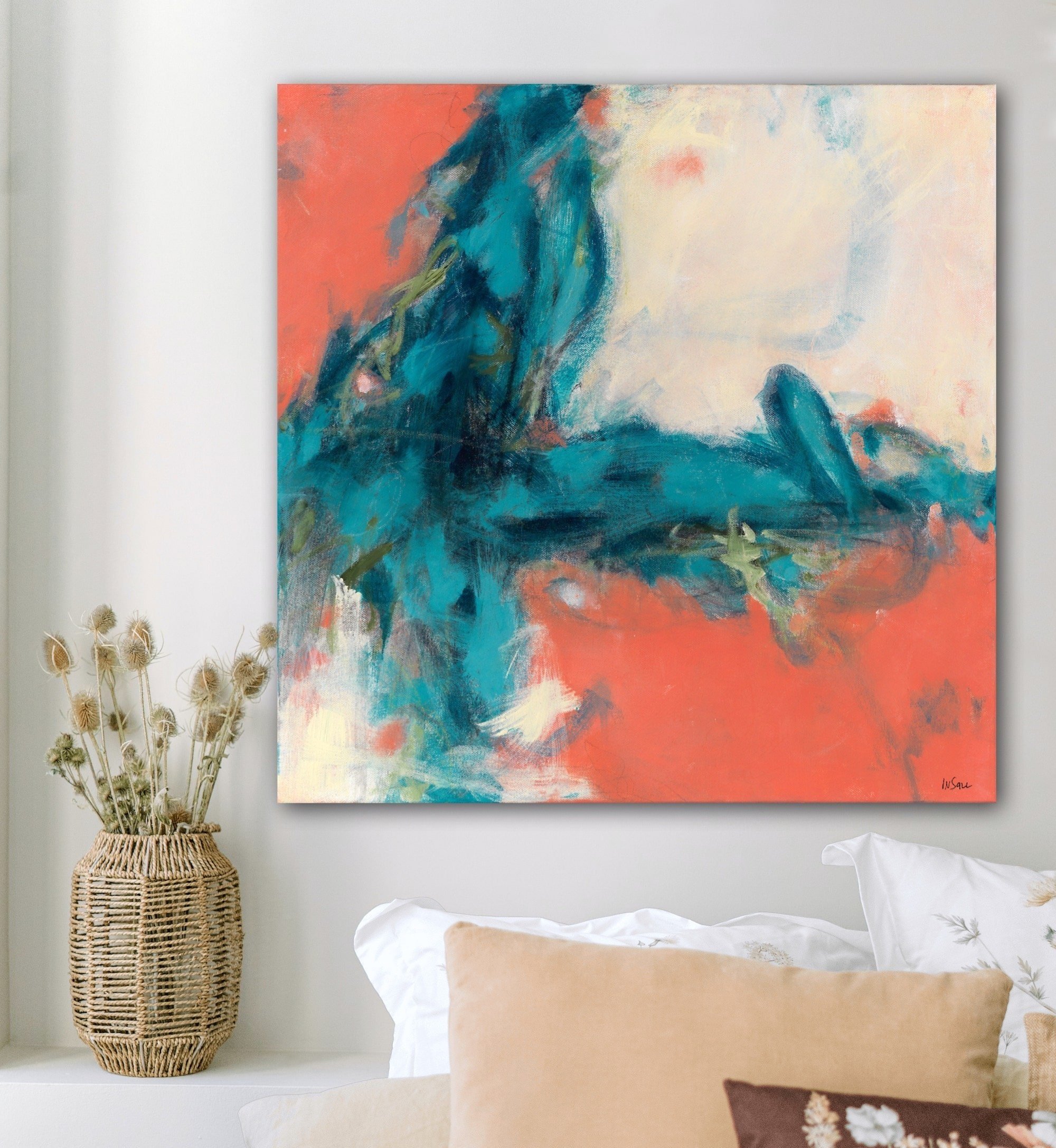 Abstract Acrylic Paintings for Living Room, Modern Contemporary