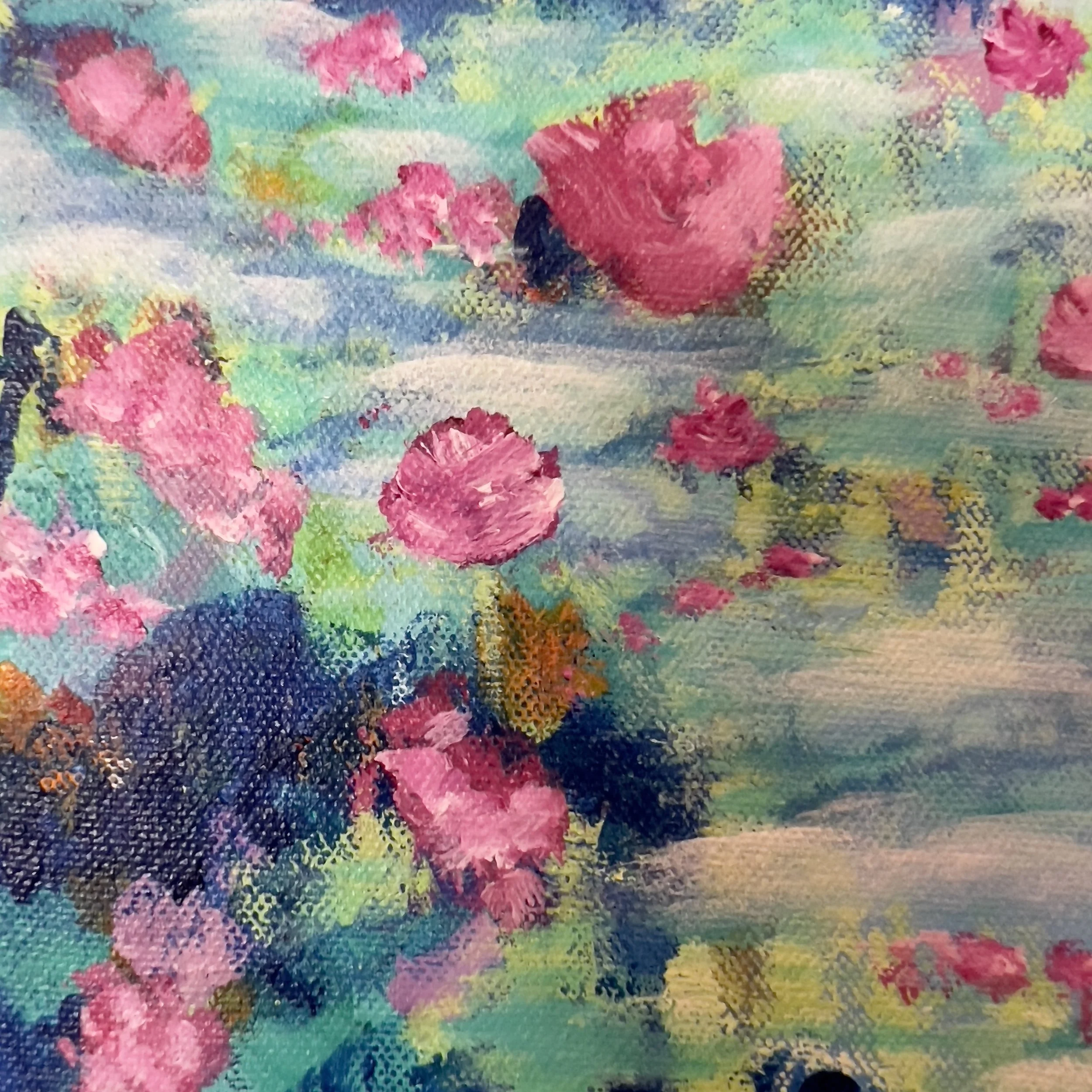Original Art on Canvas Floral Abstract Painting Wall Art Decor