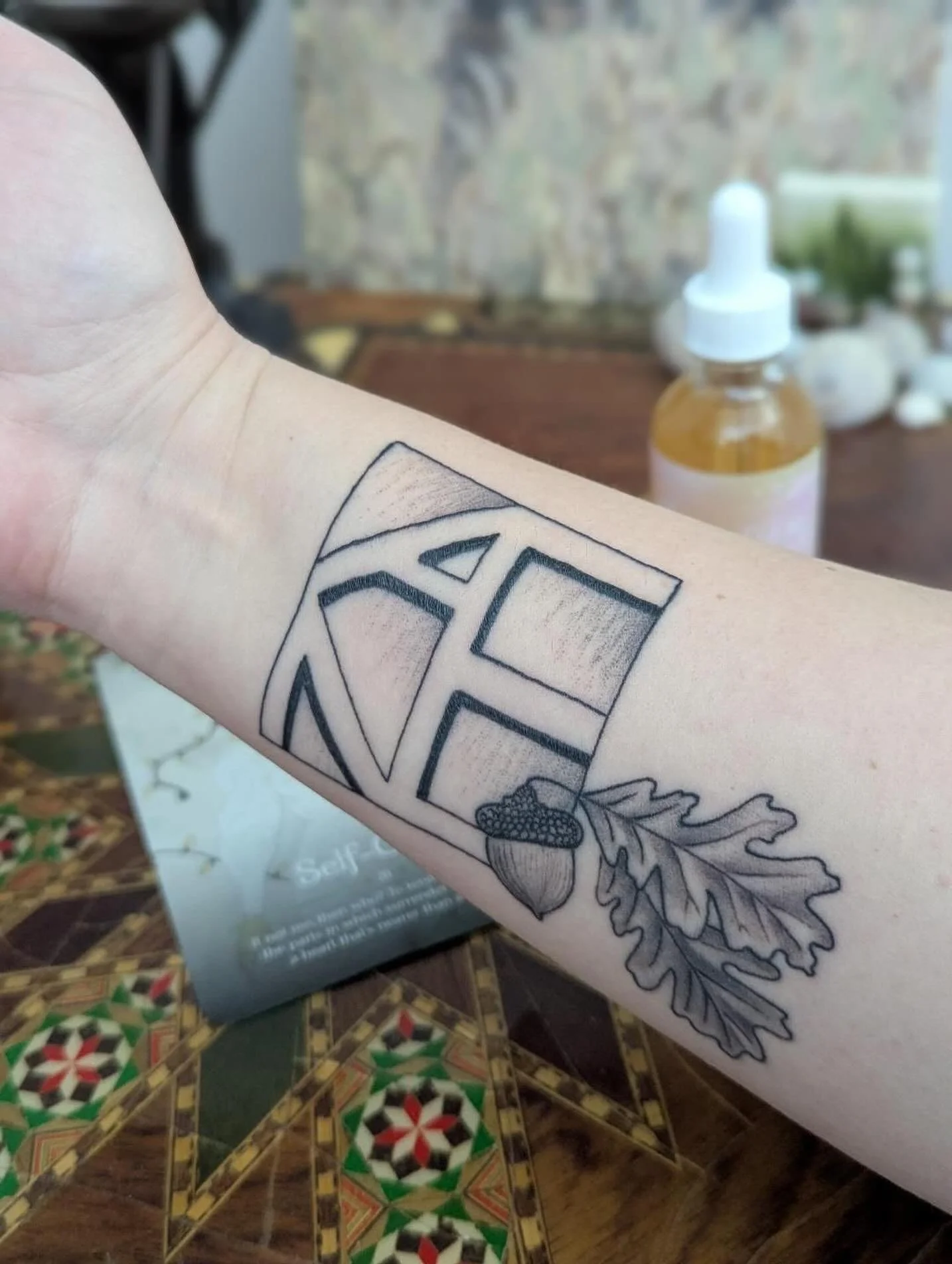 Remembering her father with this tattoo by James.