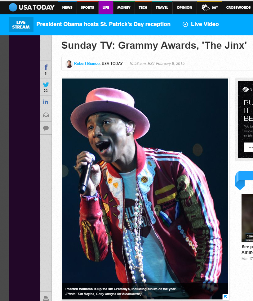 Pharrell Williams for USA Today