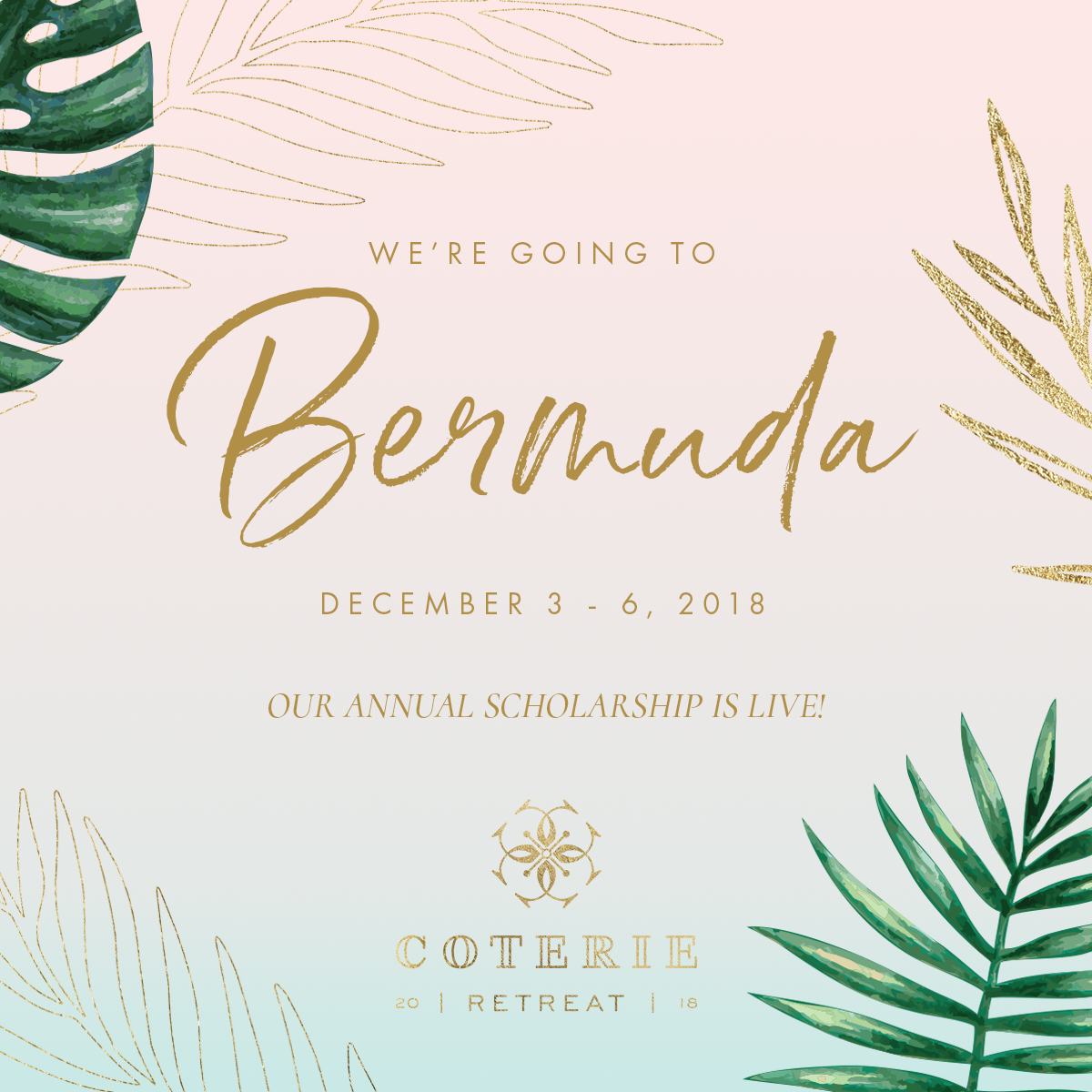 Wouldn't you like to be sitting right here? Join us this December for our 5th annual Coterie Retreat.