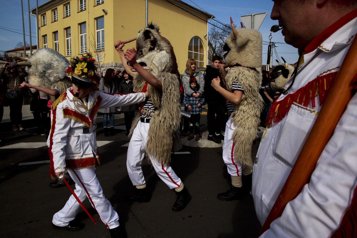  Halubajski zvončari, traditional bell ringers based on mythical creatures in Croatian folklore, are led through villages in the Viskovo region near Rijeka, Croatia on Sunday, Feb. 23, 2020. Though Carnival is celebrated throughout Croatia, this grou