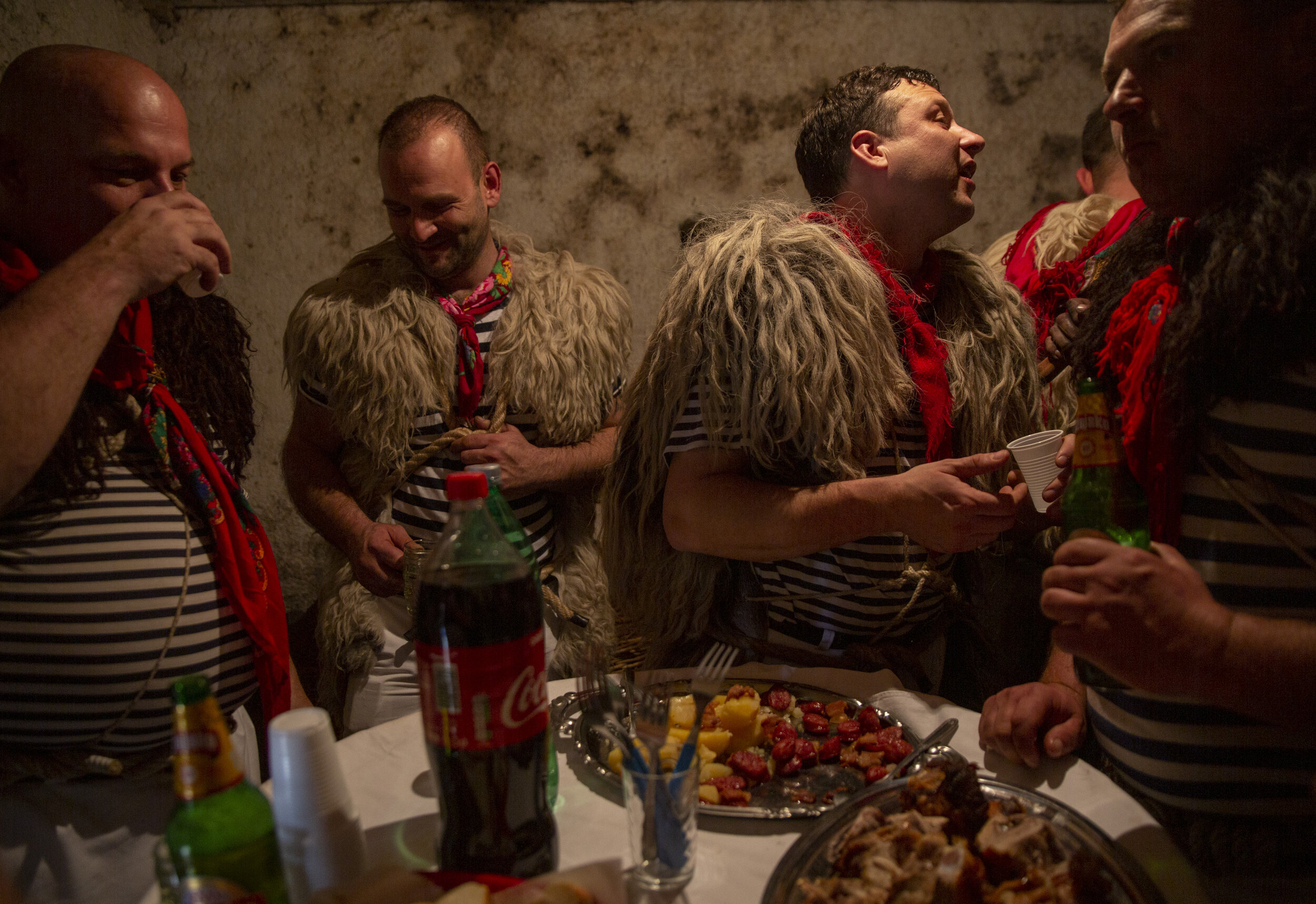  Throughout the region, Halubajski zvončari are invited into yards, homes and basements for food and rakija, a local homemade brandy. Many begin drinking alcohol at 7am before their walk begins. 