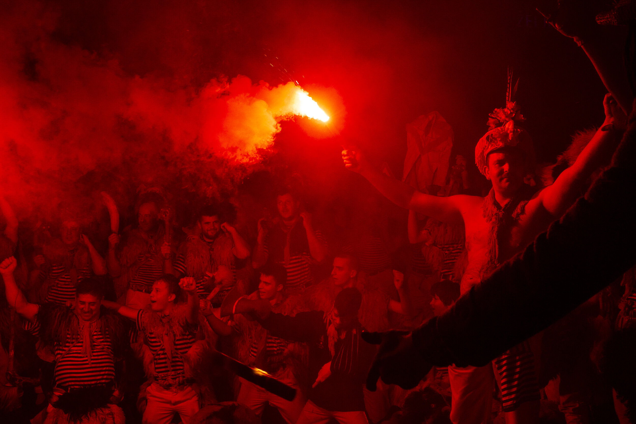  Though previously exhausted, the burning of the Effigy and lighting of fireworks brings ferocity back to the bellmen, who jump, yell and pump their fists in the air until the fire eventually dies out.  