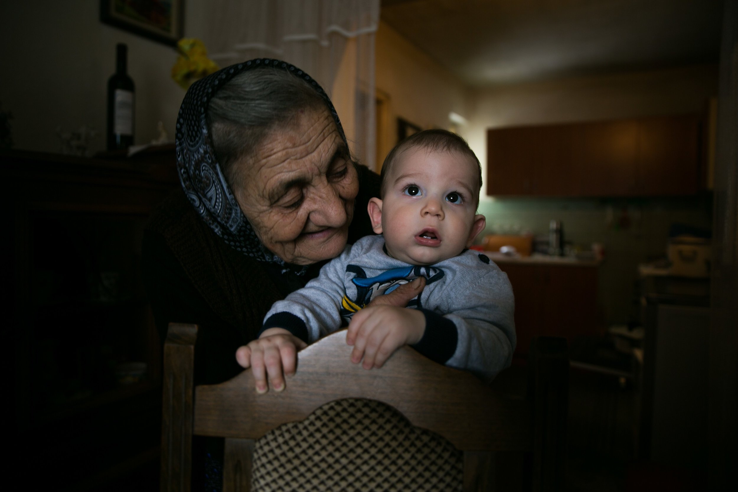  Milica and her great-grandson Kosta, Serbia.  