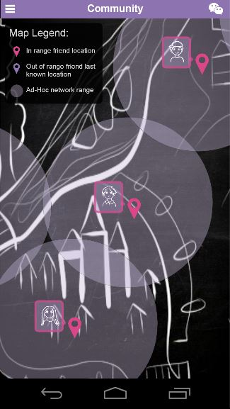Mesh Network shown on map