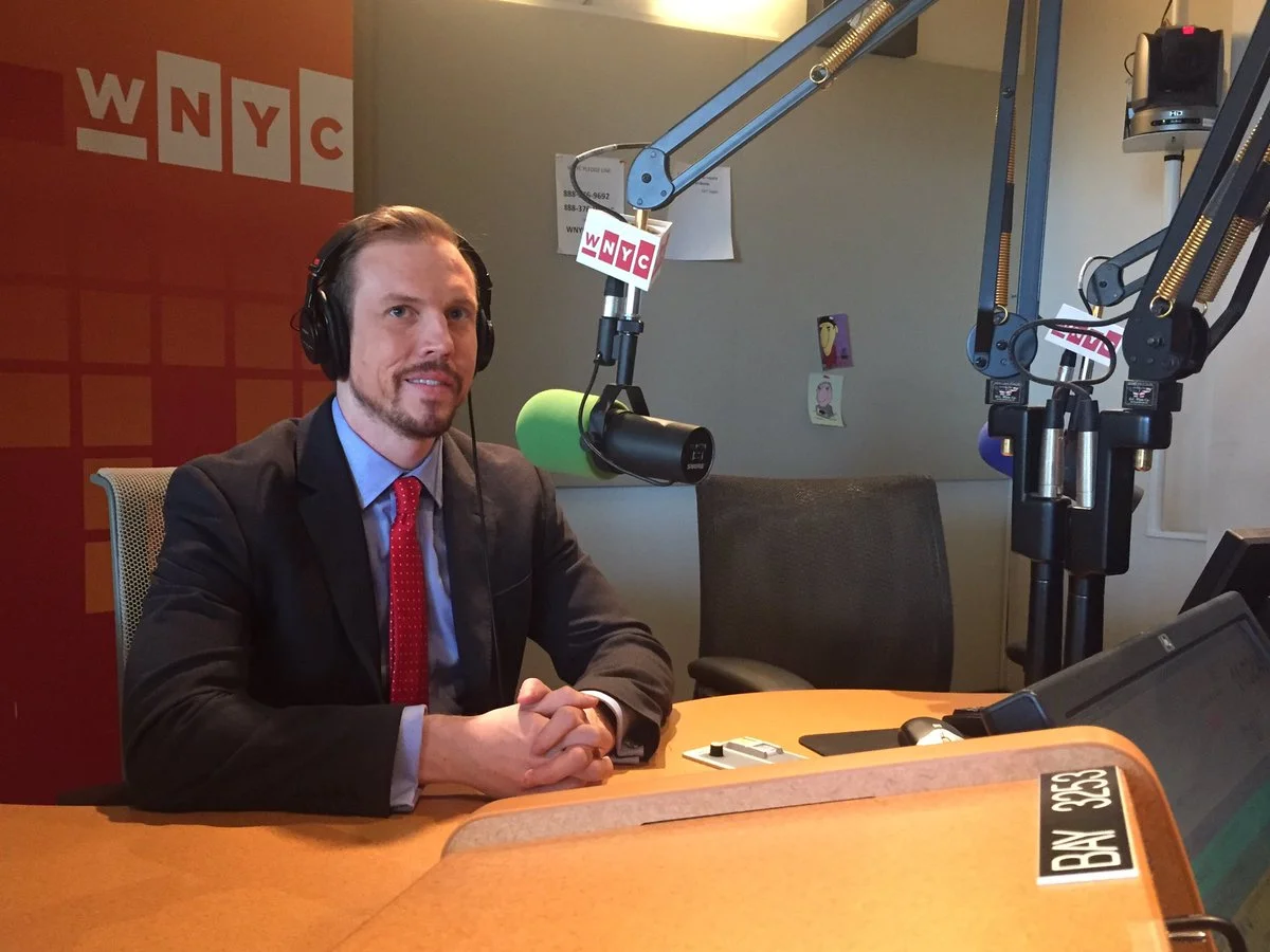 Getting ready for the Brian Lehrer Show at WNYC.