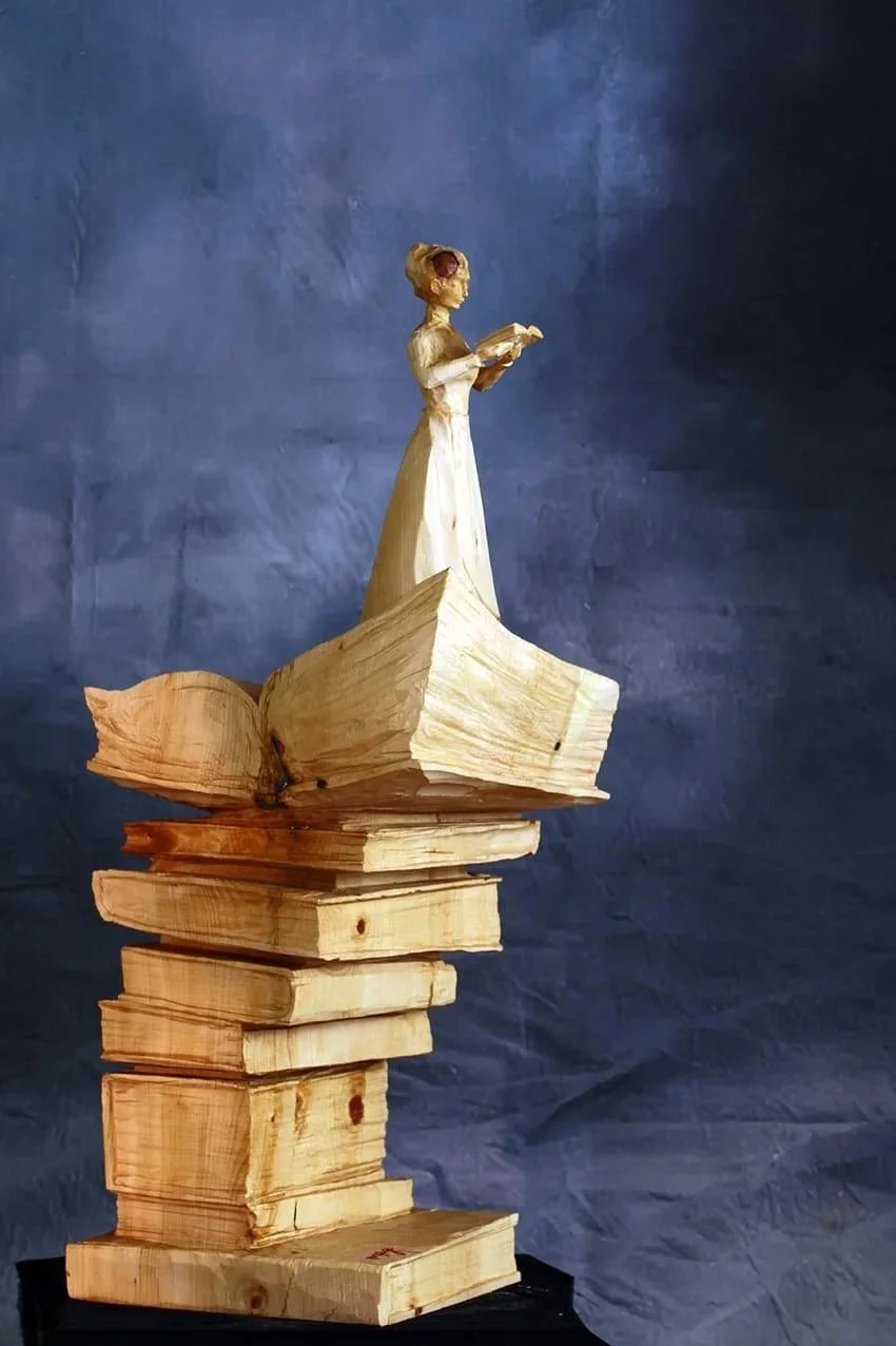 JANE AUSTEN | scultura in legno di cirmolo