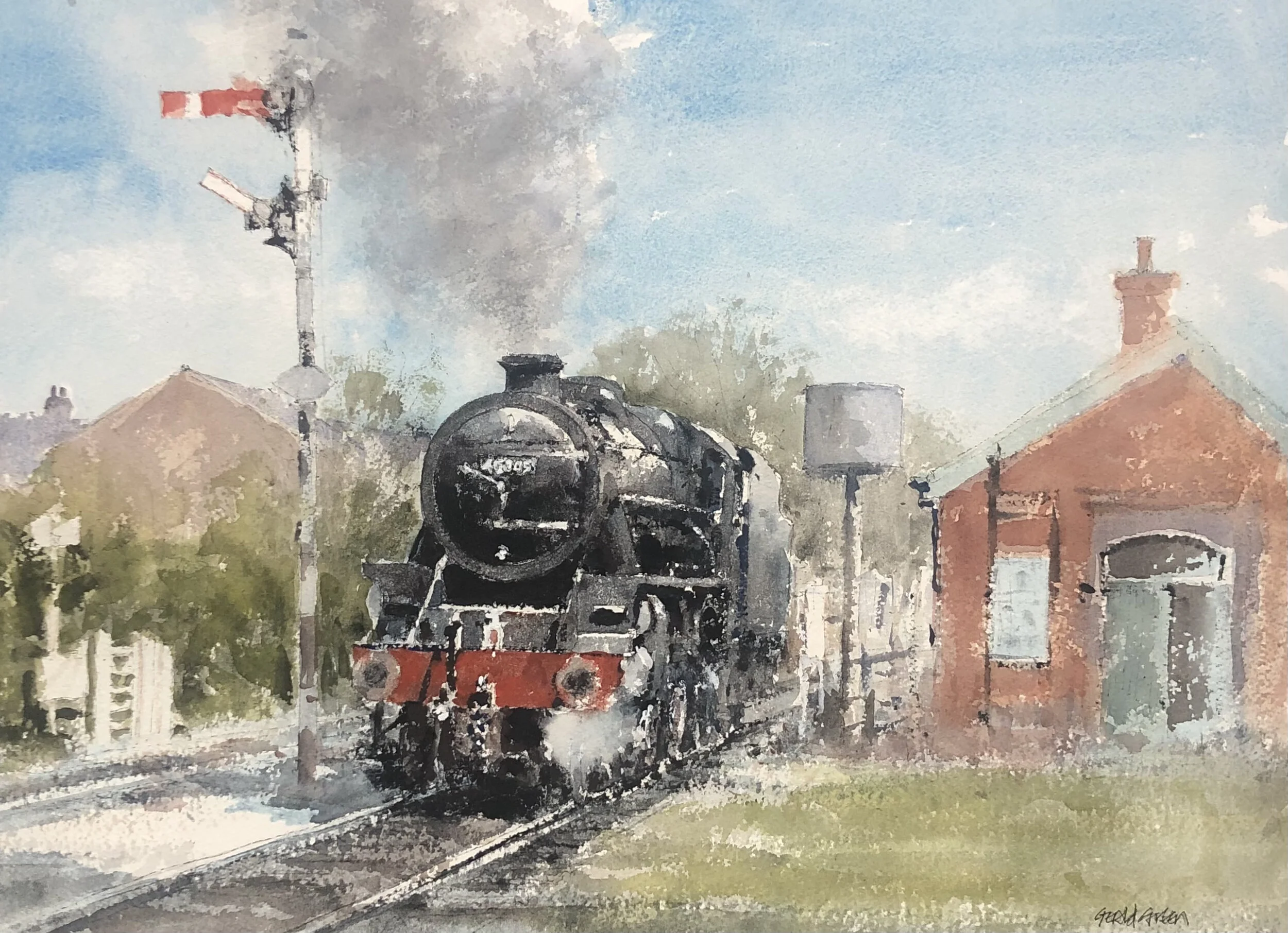 46305 Backing up to Take on Water Loughborough: 13.5 x 19 in: watercolour: £975