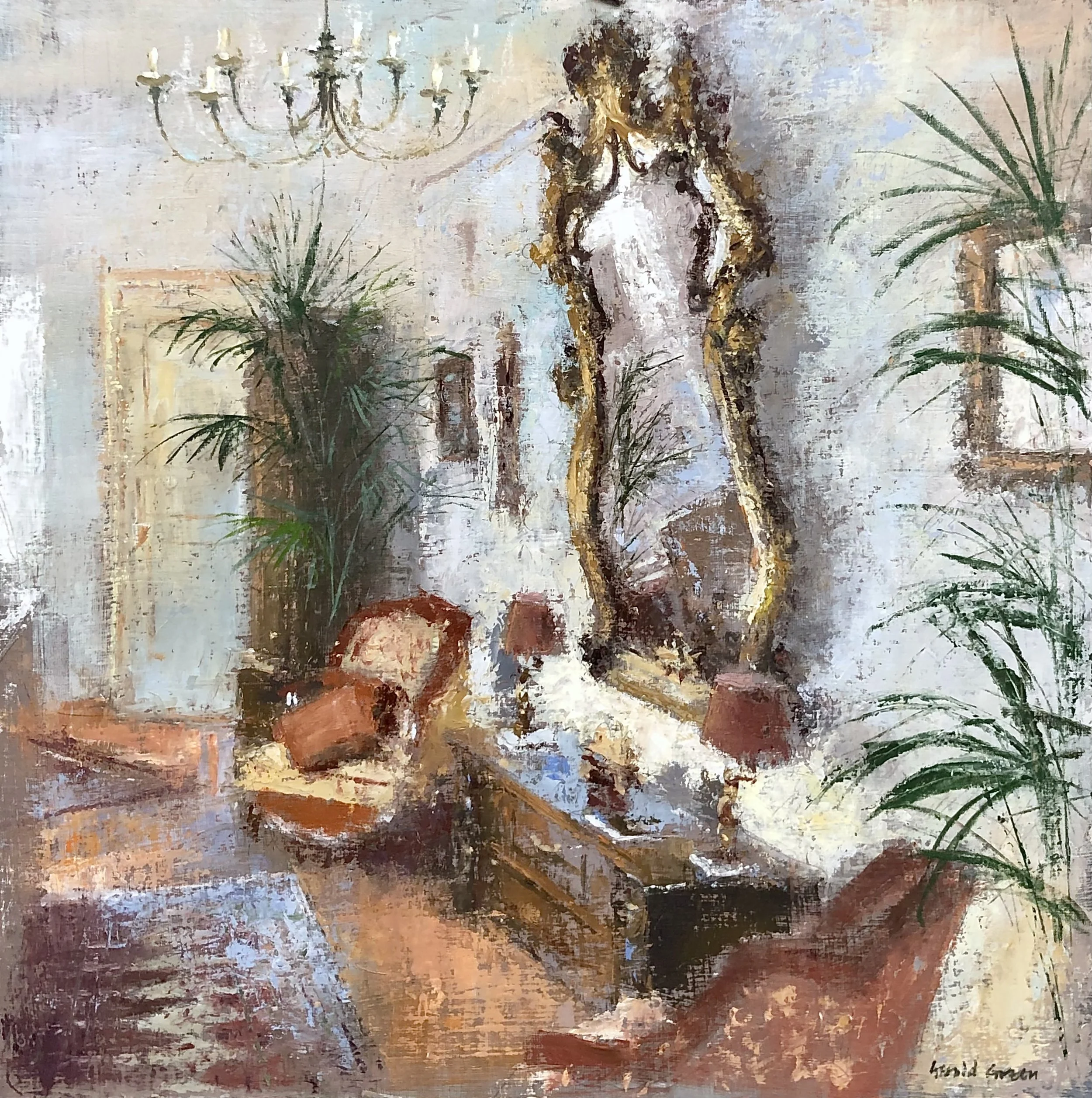 The Rococo Mirror: 24 x 24 in: £2950