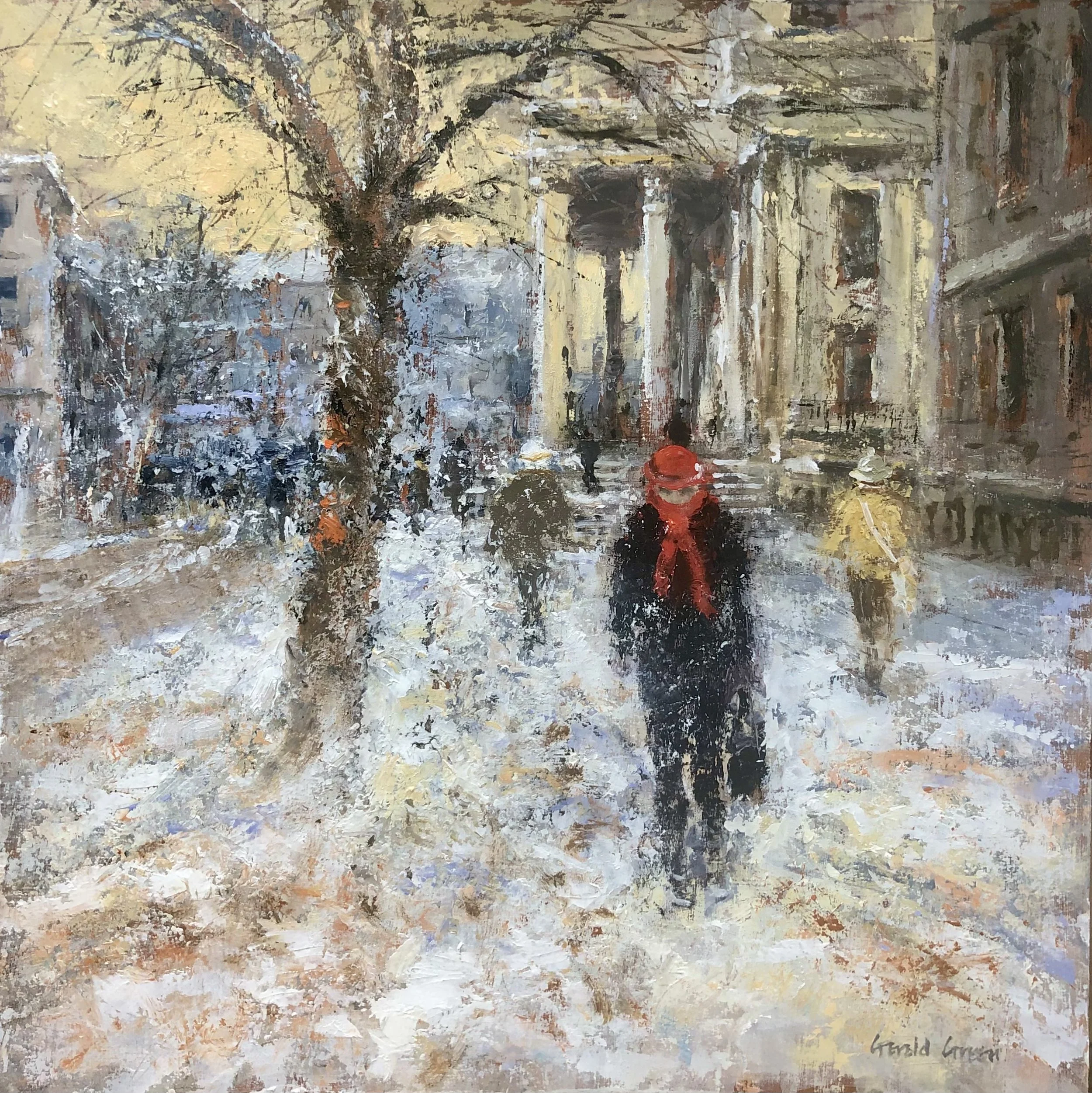 Braving the Weather (St.Martin's in the Fields) London: 16 x 16 in: £1450