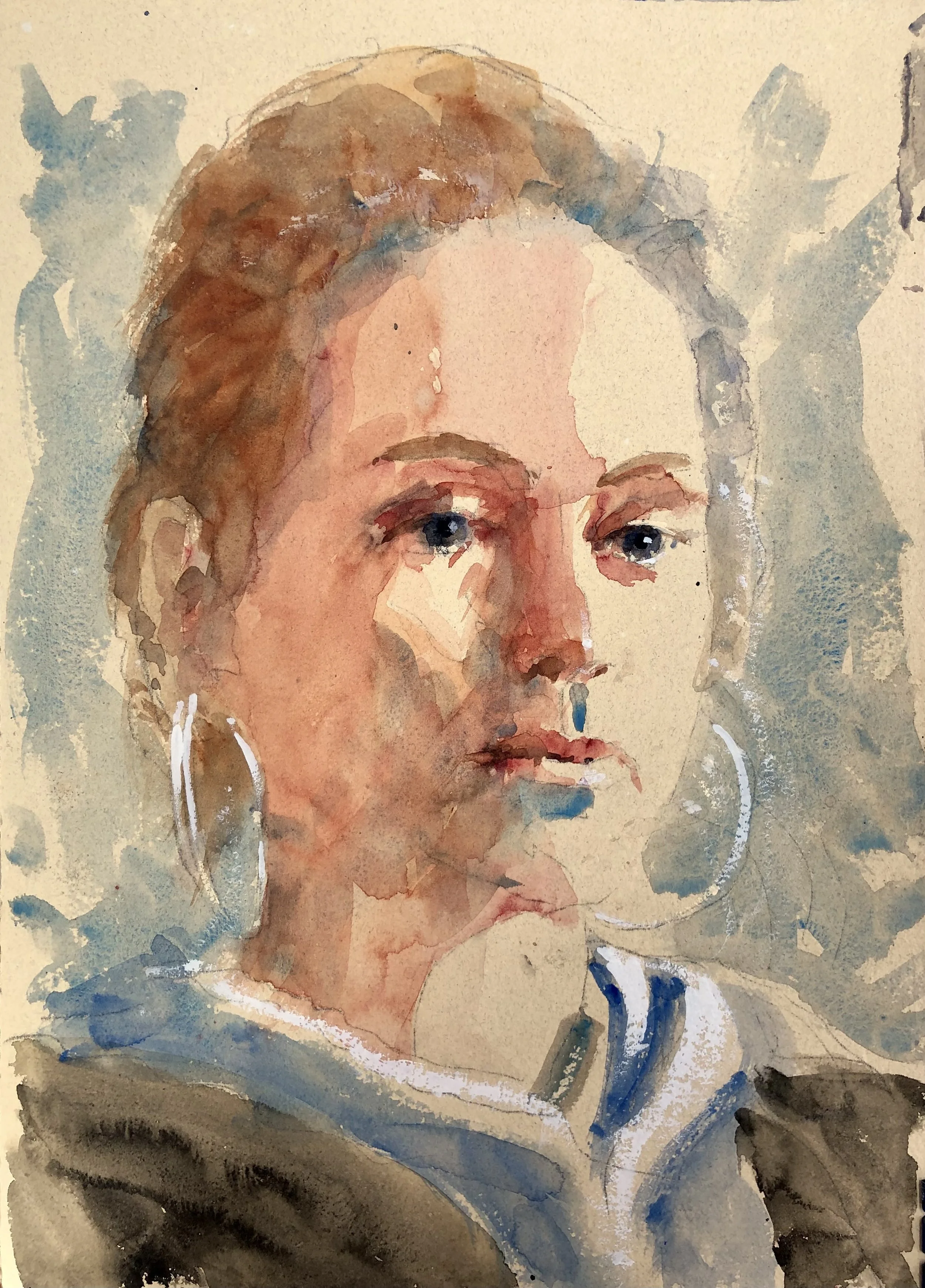 Watercolour study on toned paper: 15 x 11 in