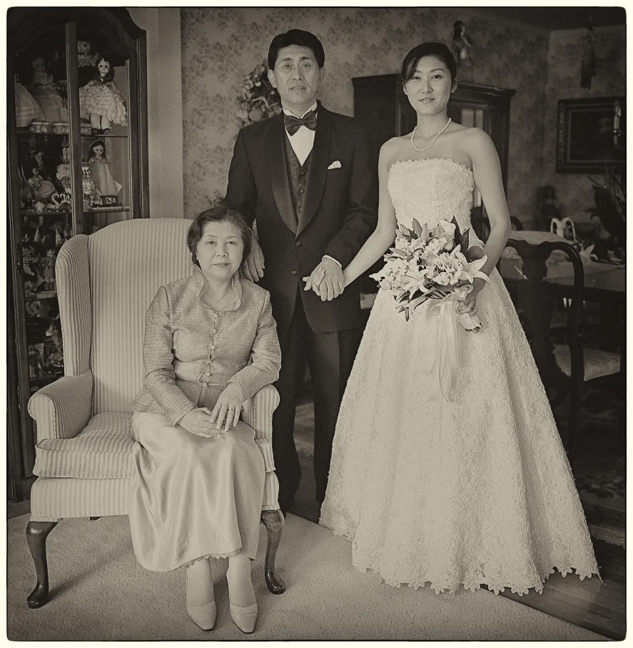Happy bride and parents