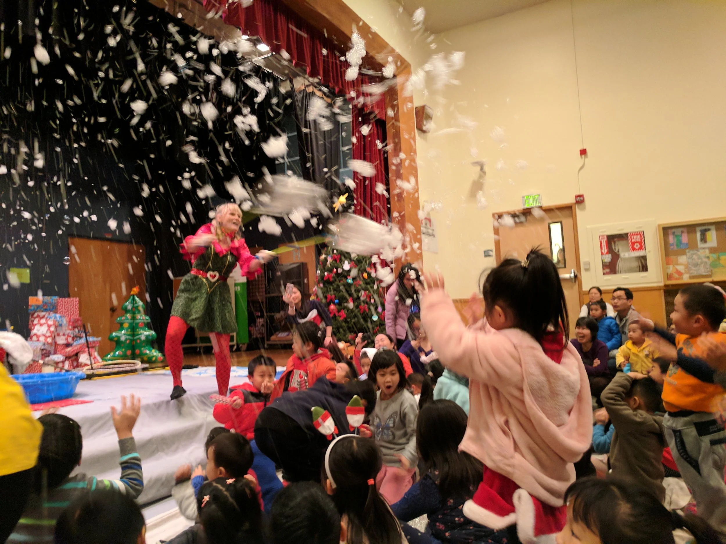The Bubble Lady delights children with her interactive show.