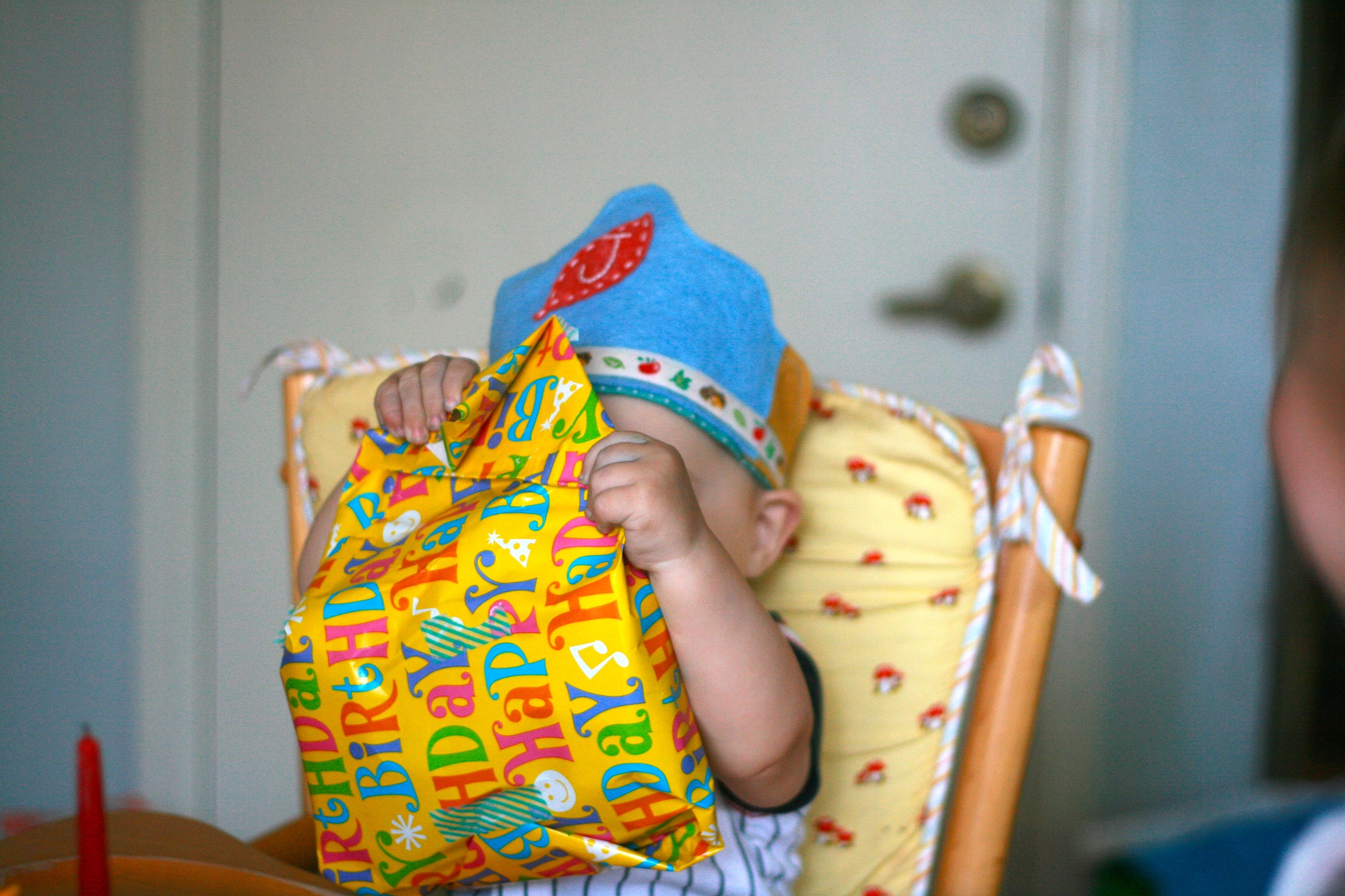 Everything is "peekaboo" to this little one