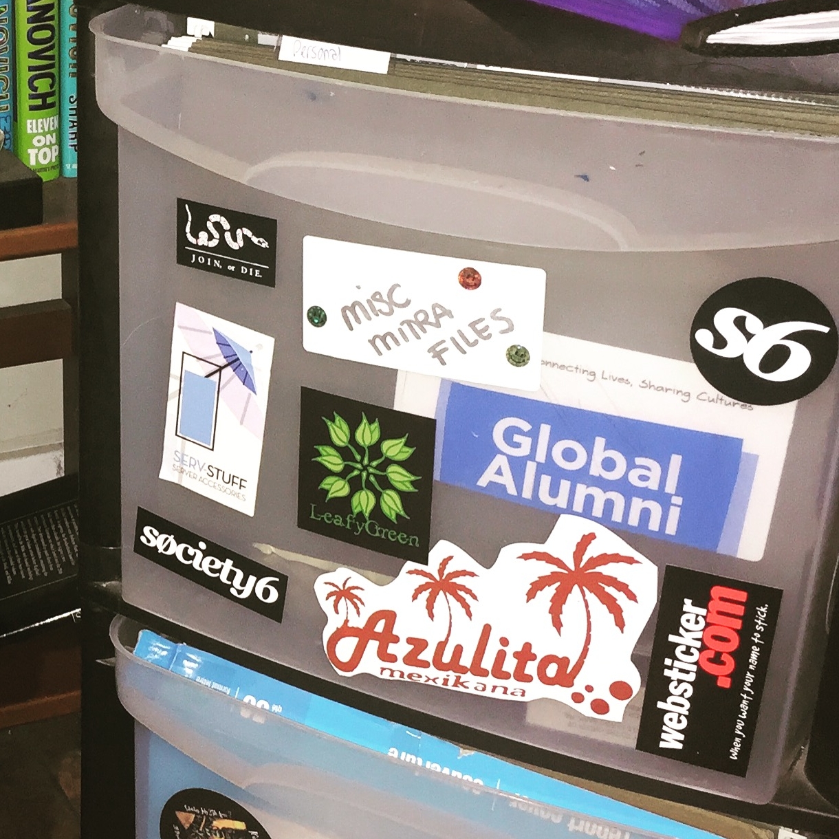 My Global Alumni Sticker on file cabnet