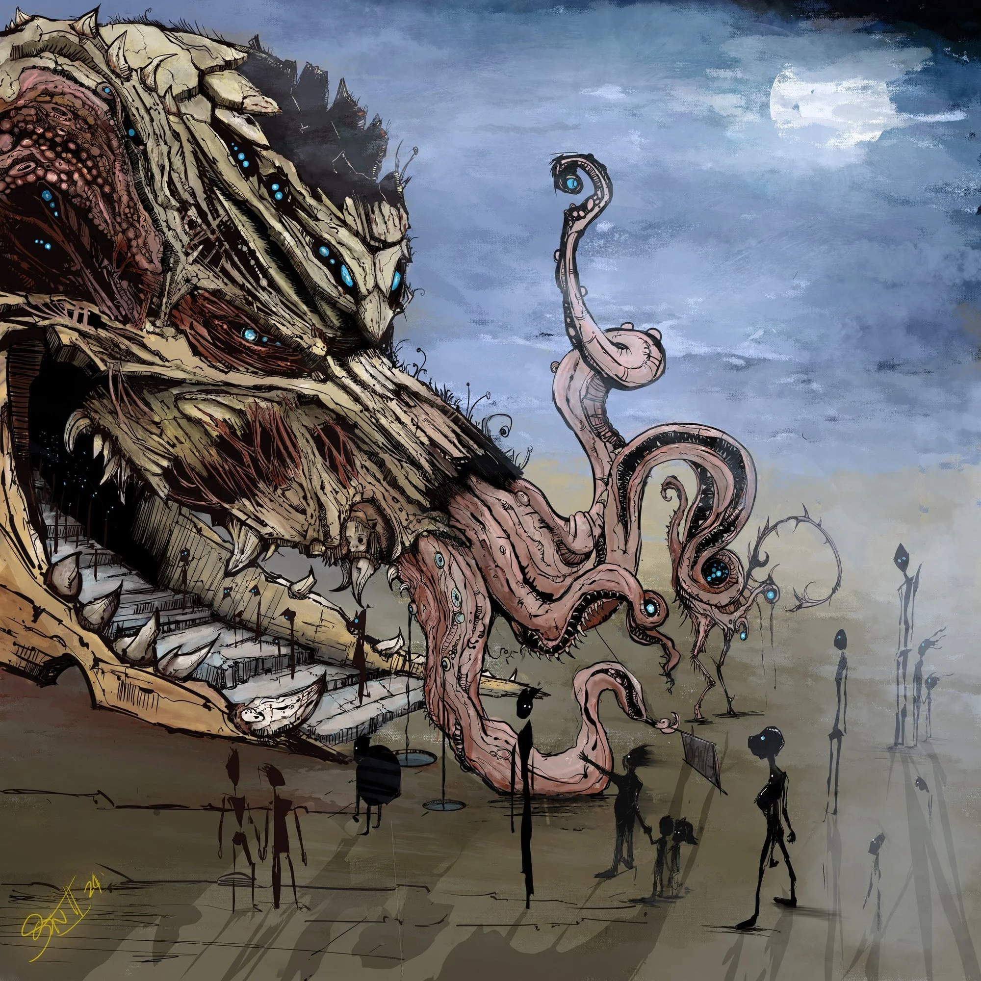 1. Decay — Leviathan-scale creature in its environment.
