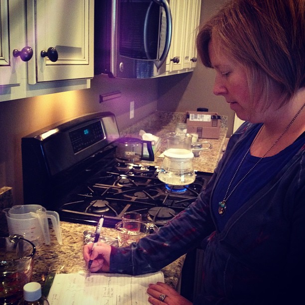 Mandi at work in her kitchen