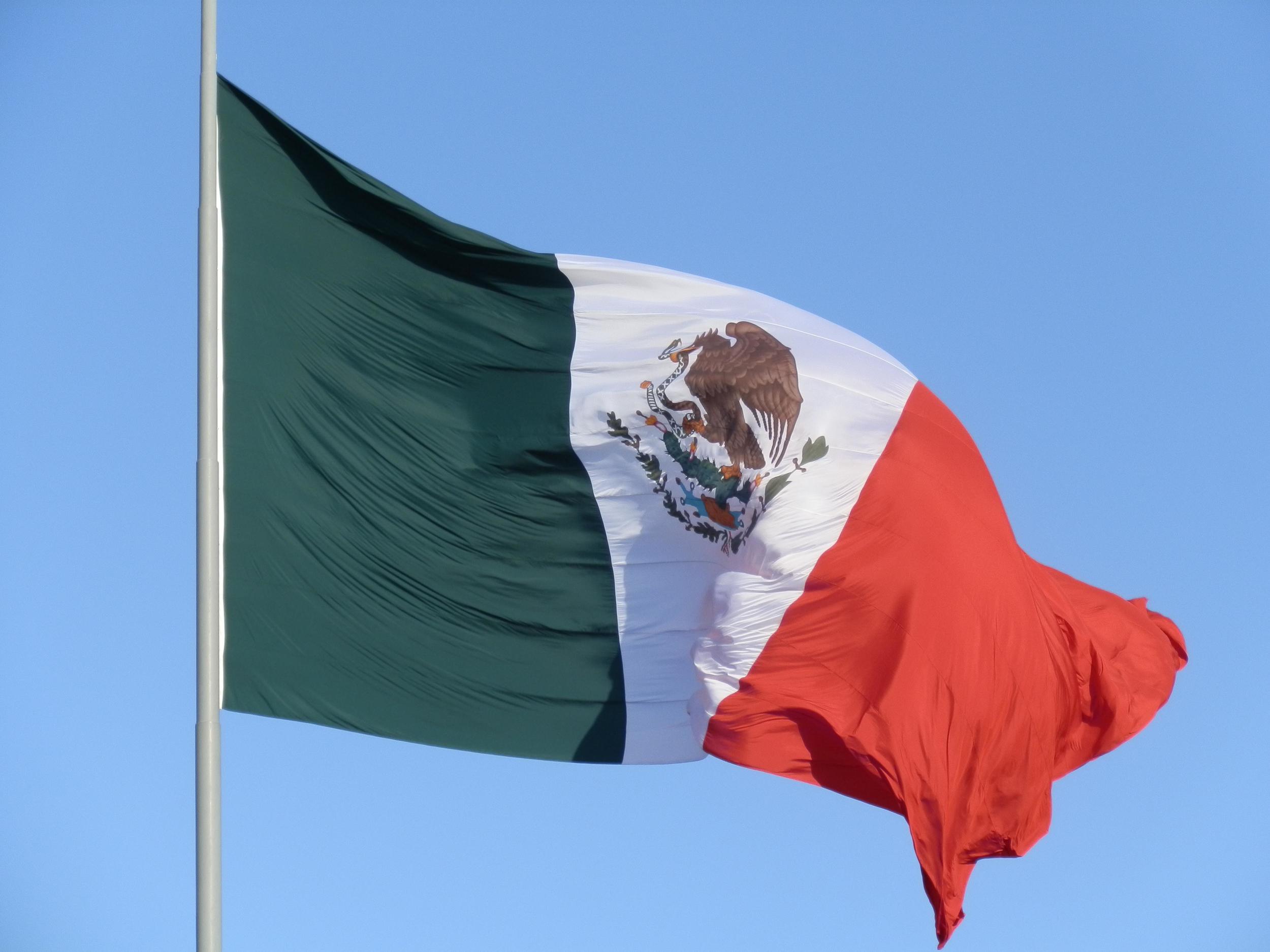 MEXICAN FLAG IN THE ZOCALO