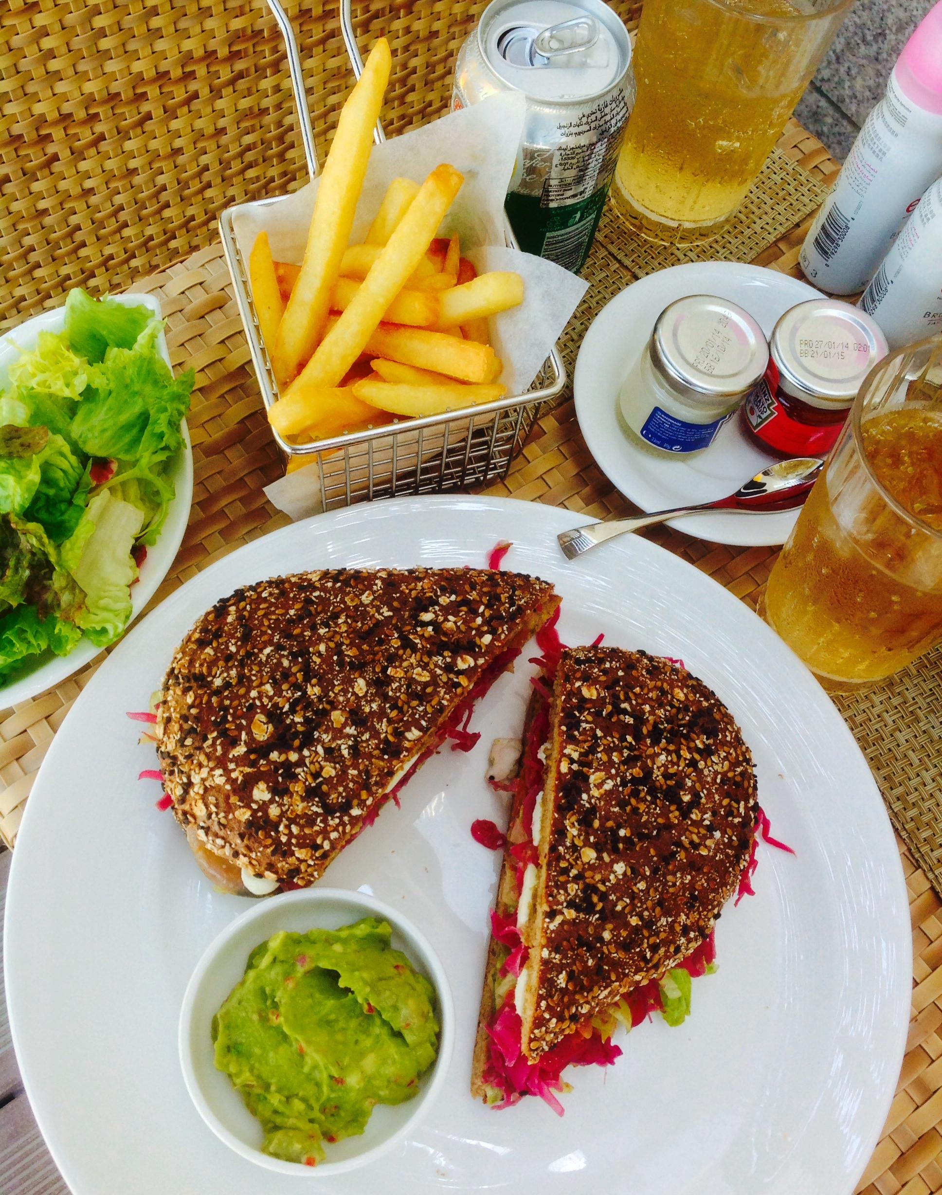 The delicious warm vegetarian roll- we swiftly ordered a second after this one was demolished!