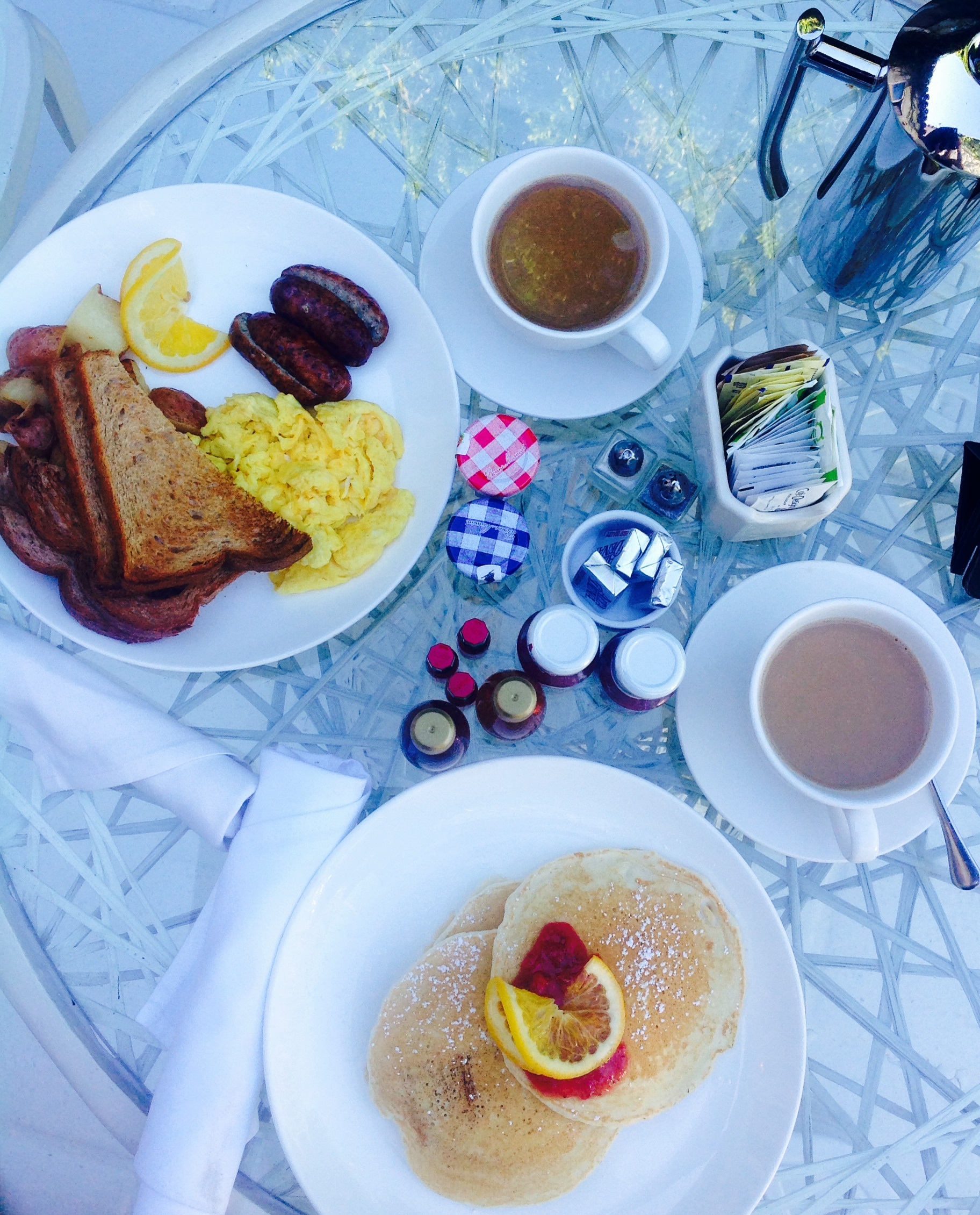 Our delicious breakfast on the patio.