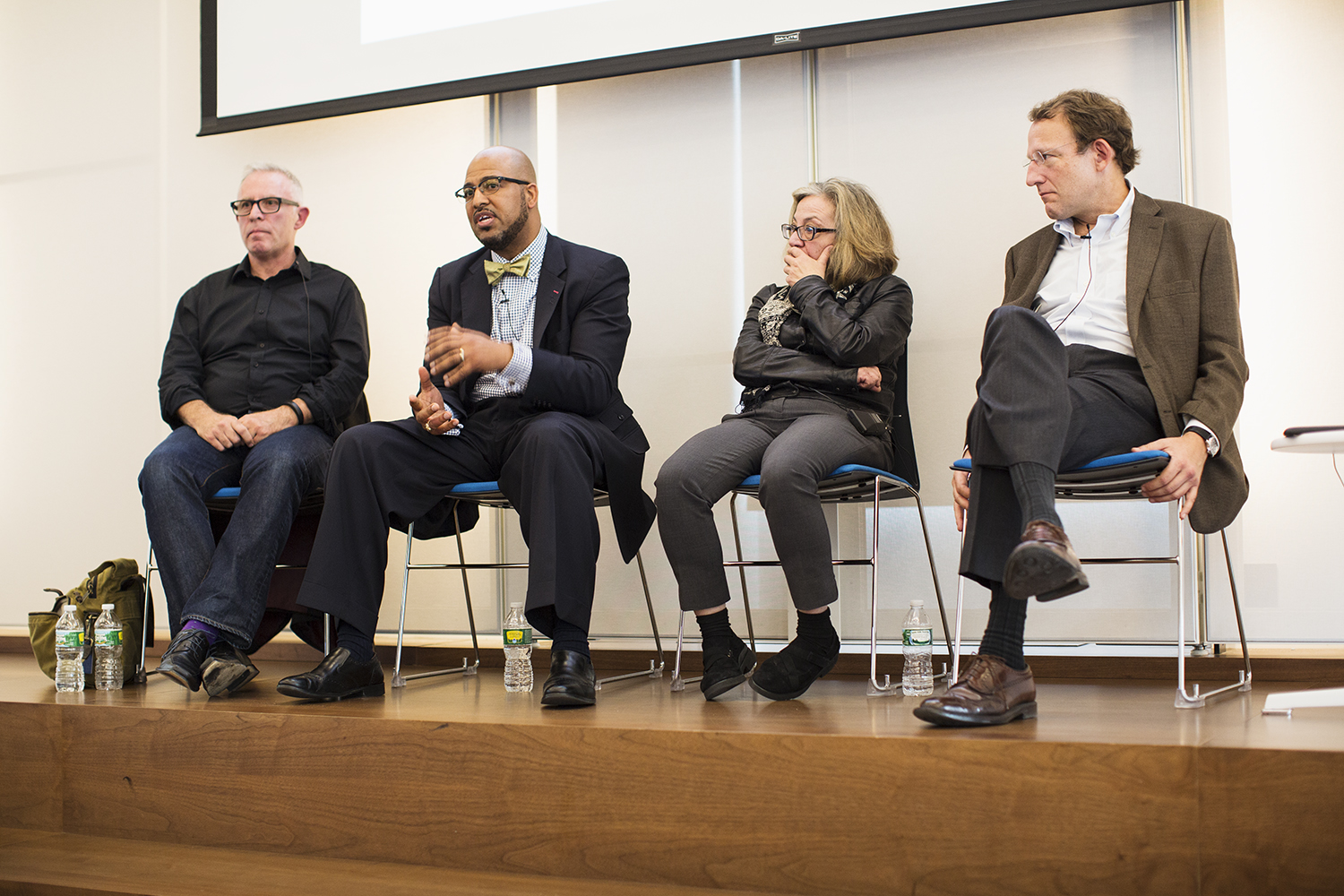 "The Press and Photography" panel, with Aidan Sullivan (Getty Images), Kenny Irby (Poynter Institute), Michele McNally (NY Times), Santiago Lyon (Associated Press), Columbia Journalism School, NY, NY, October 16, 2015